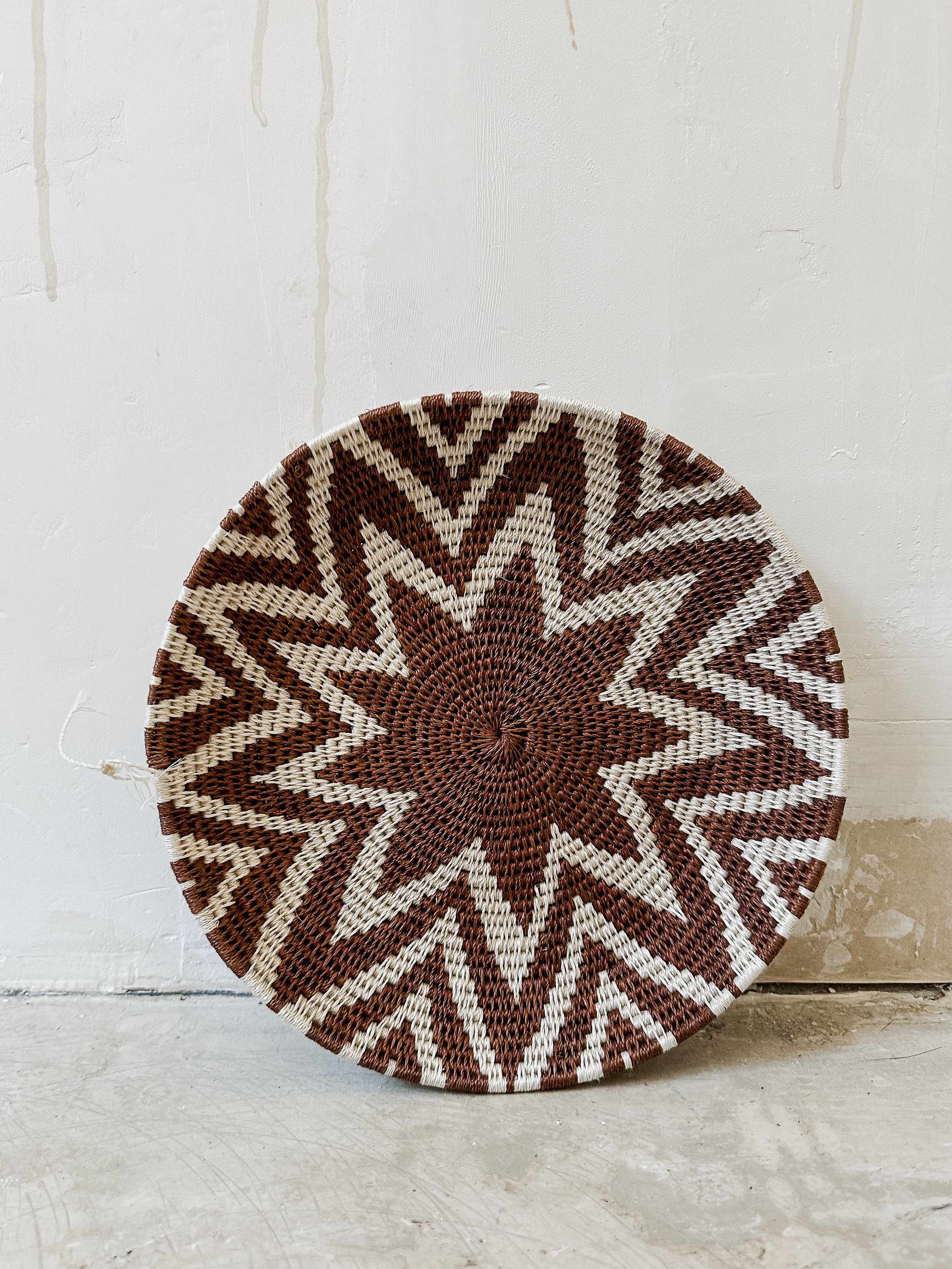 Basket Sisal mustard/brown/yellow 25cm