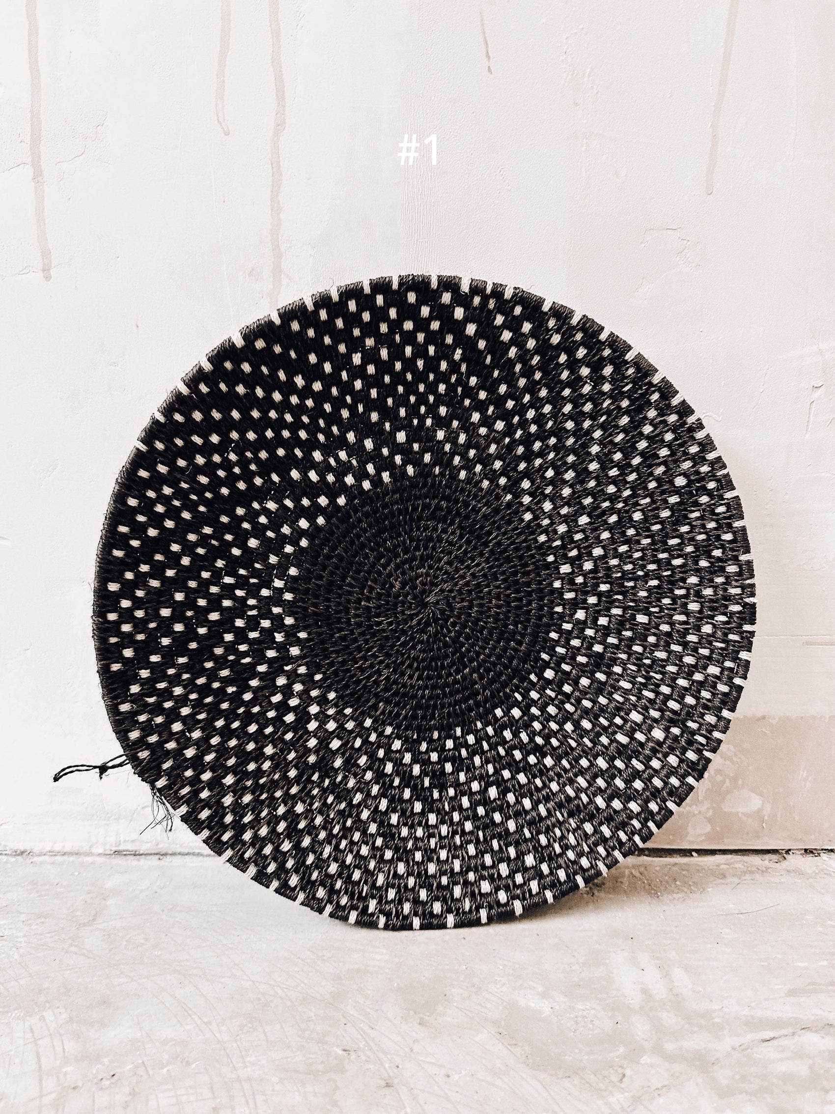 Basket Sisal black/darkbrown/white 30cm