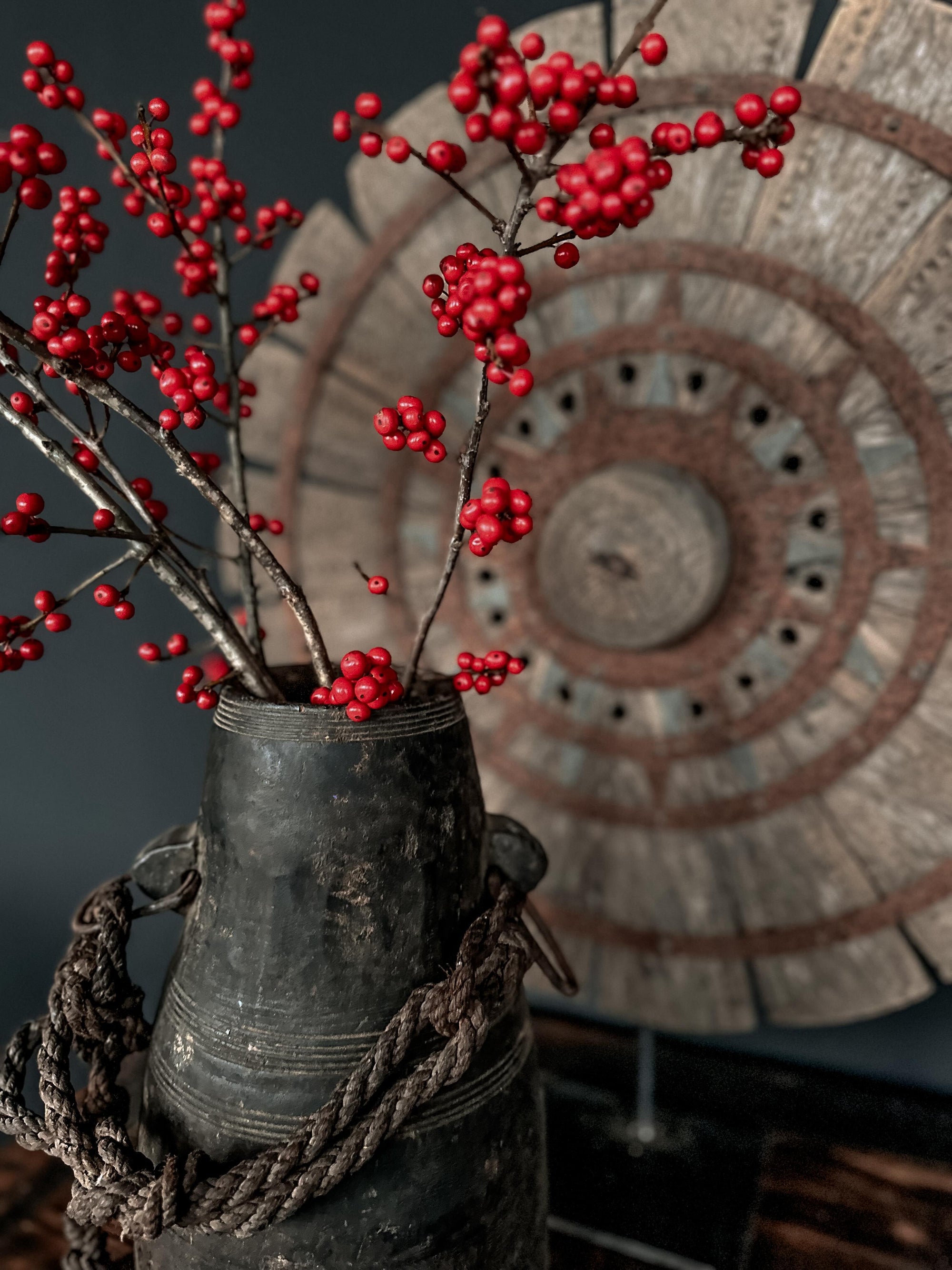 old wooden wheel on stand #1
