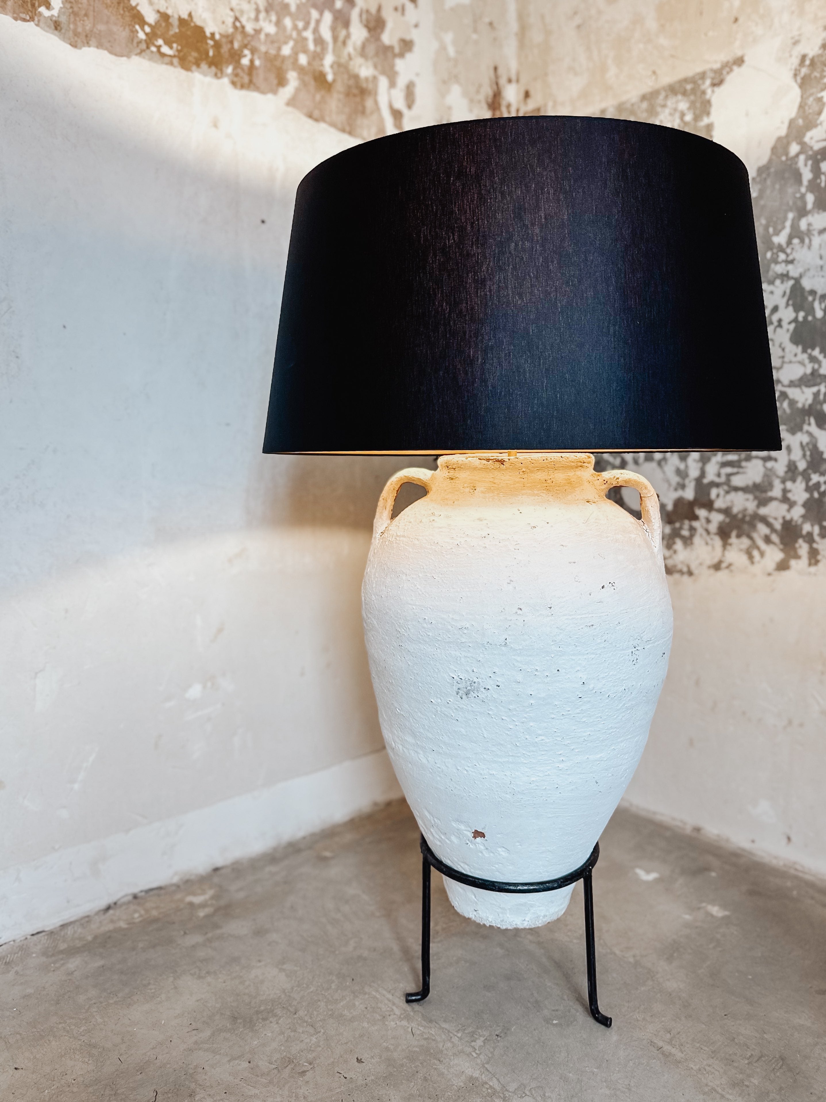 floor lamp antique olive pot & chintz #2