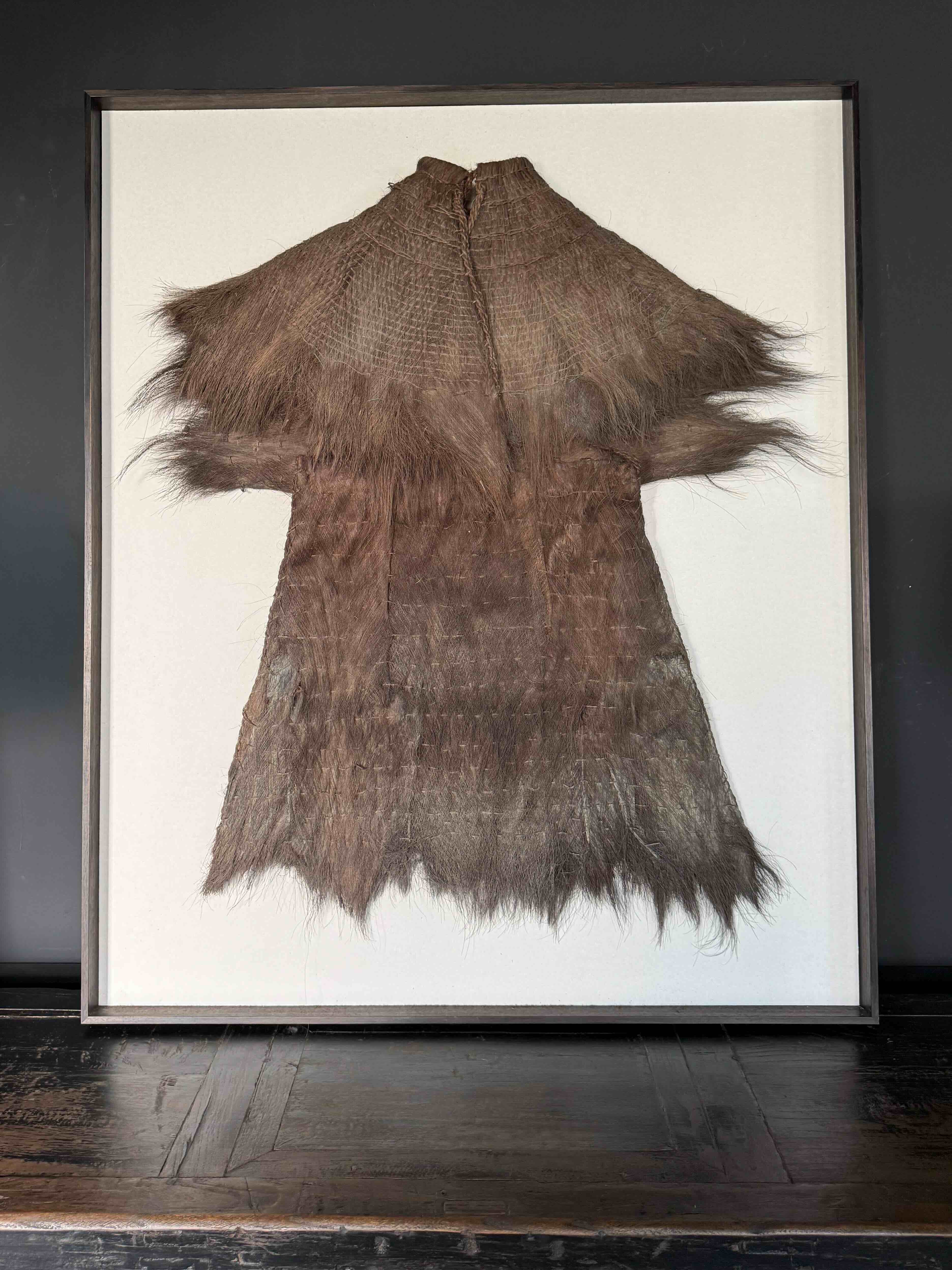 framed antique Chinese rain coat