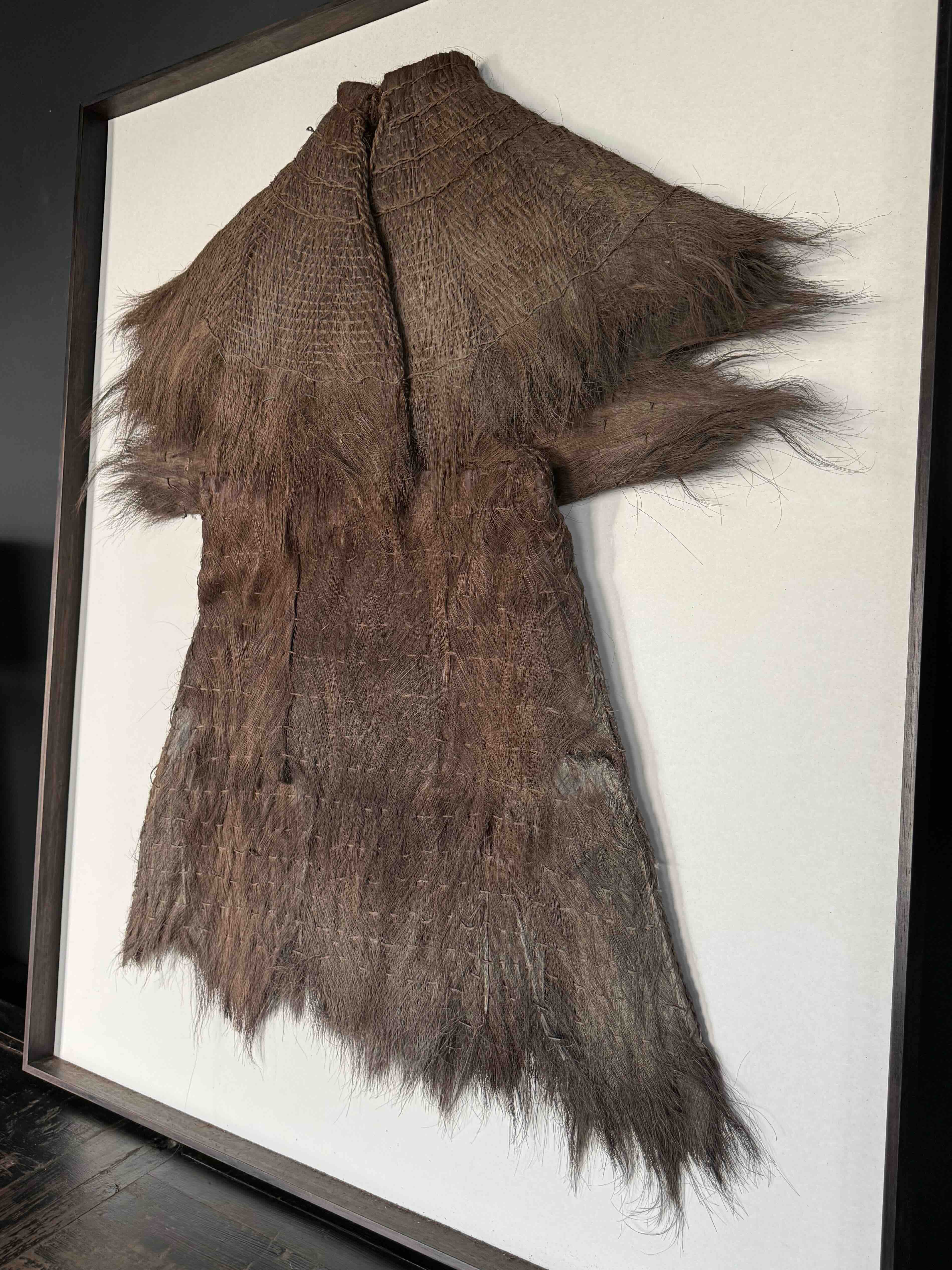 framed antique Chinese rain coat