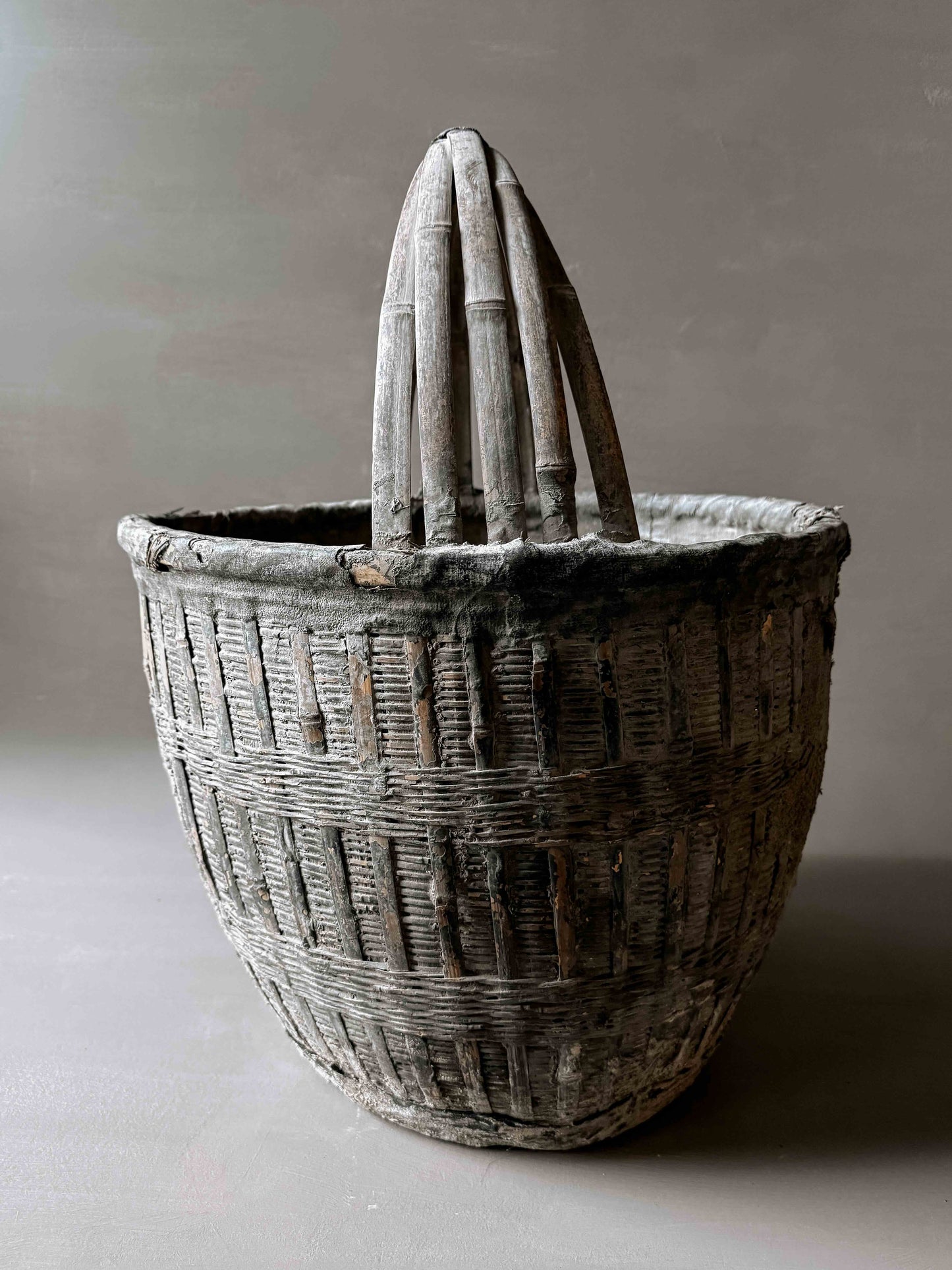 old Chinese willow market basket No. 1