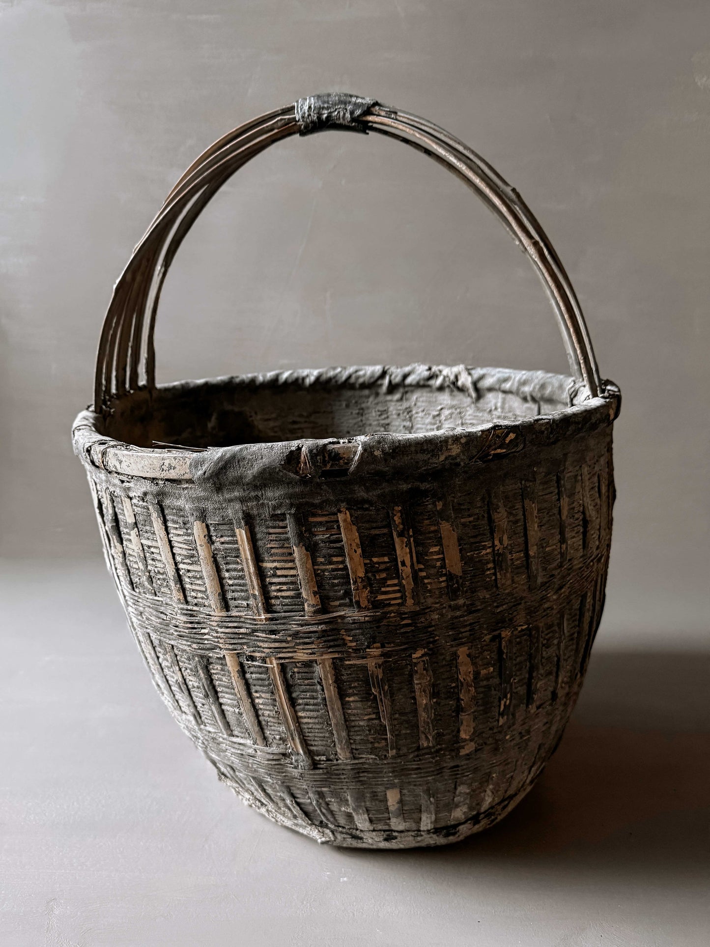 old Chinese willow market basket No. 1