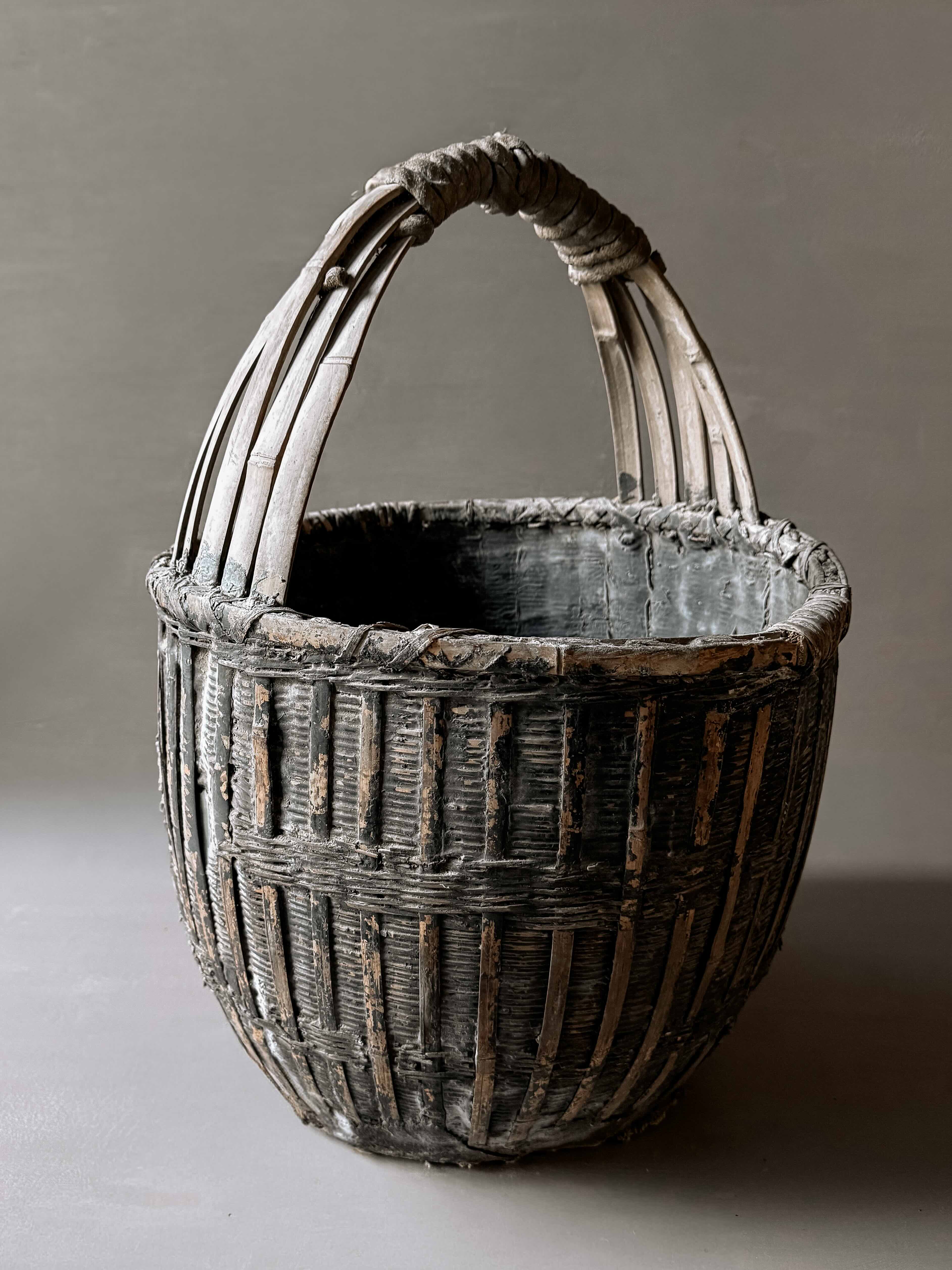old Chinese willow market basket No. 2
