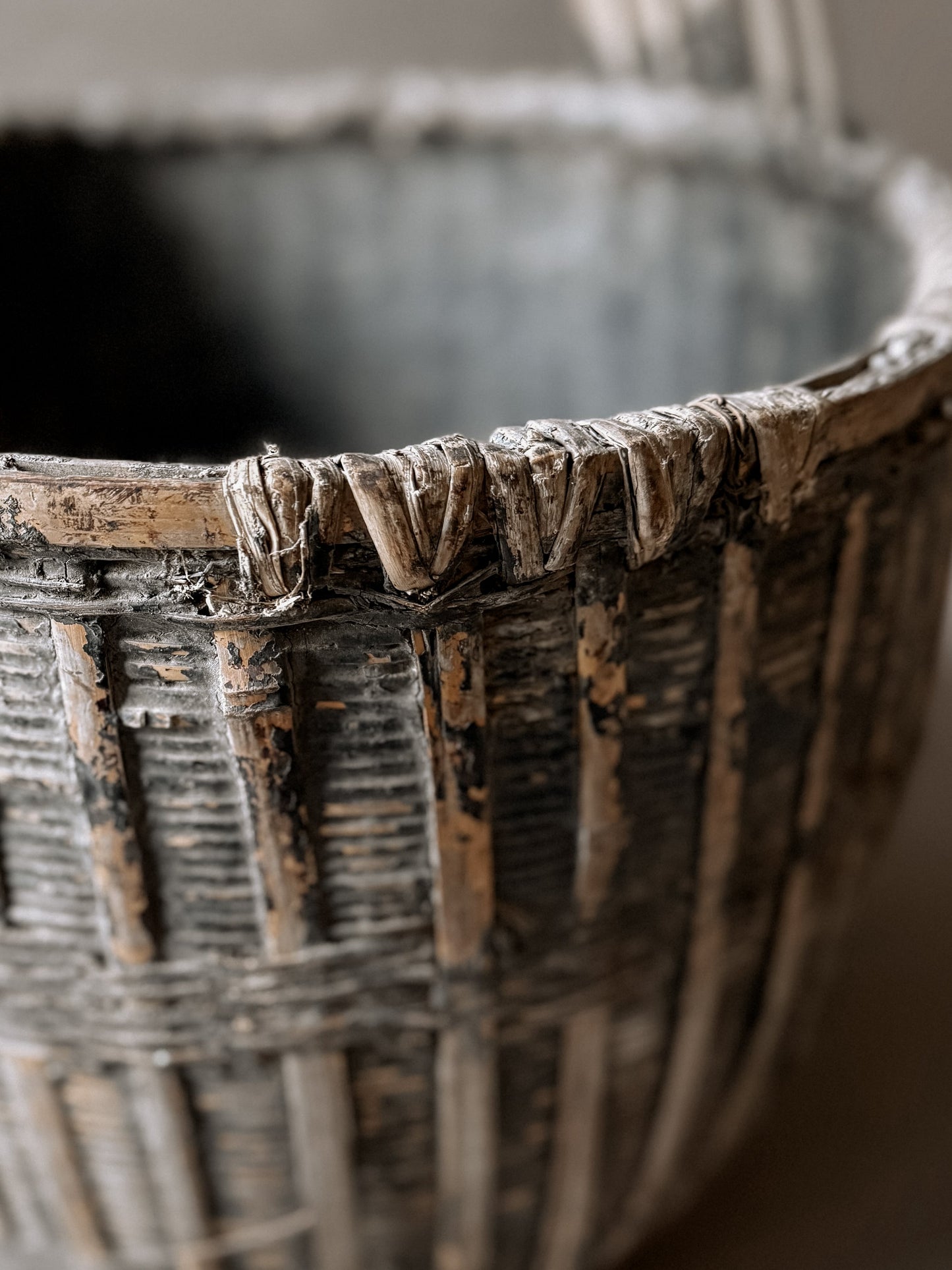 old Chinese willow market basket No. 2