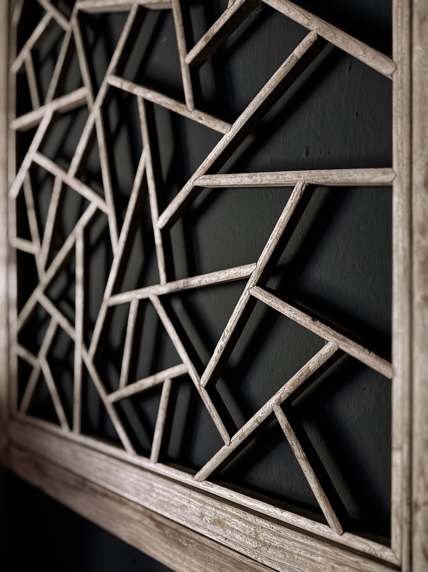 pair of old wooden panels with ice pattern