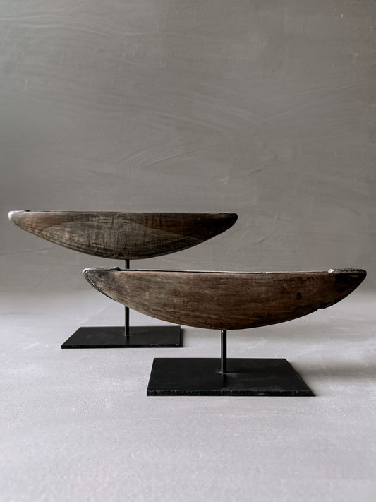 set of 2 old weaving shuttles