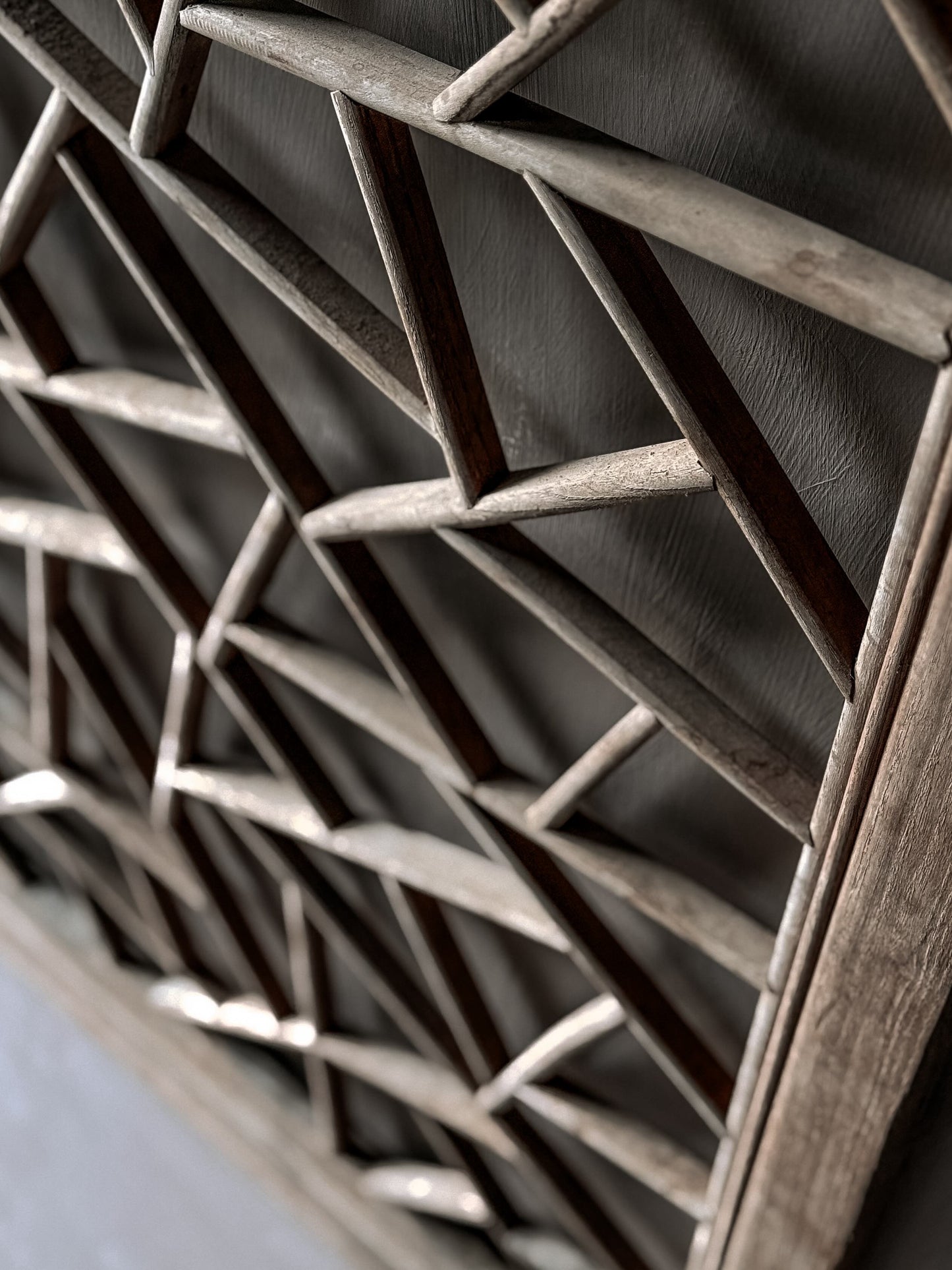 pair of old wooden panels with ice pattern