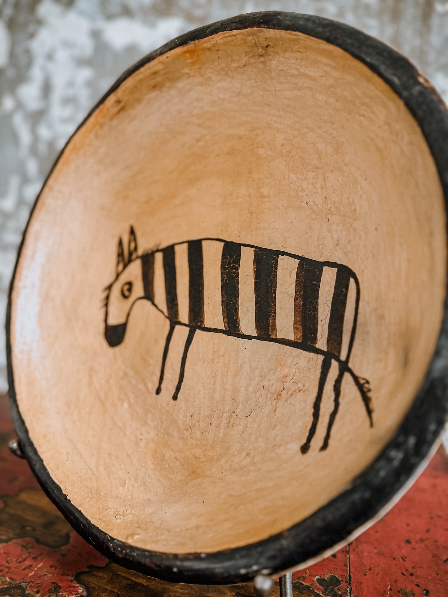 Poterie "zebra Plate"