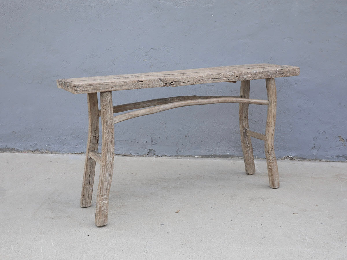 antique elm wood console table