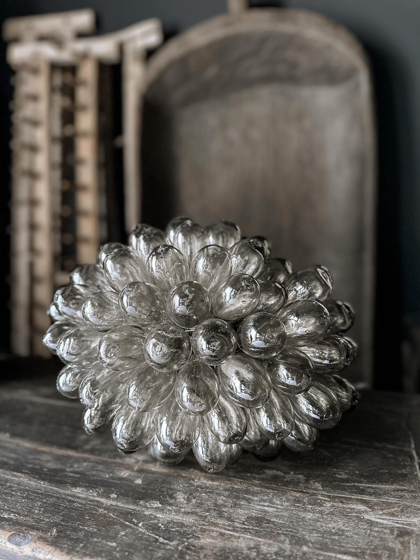 glass drops lamp grey  I small size