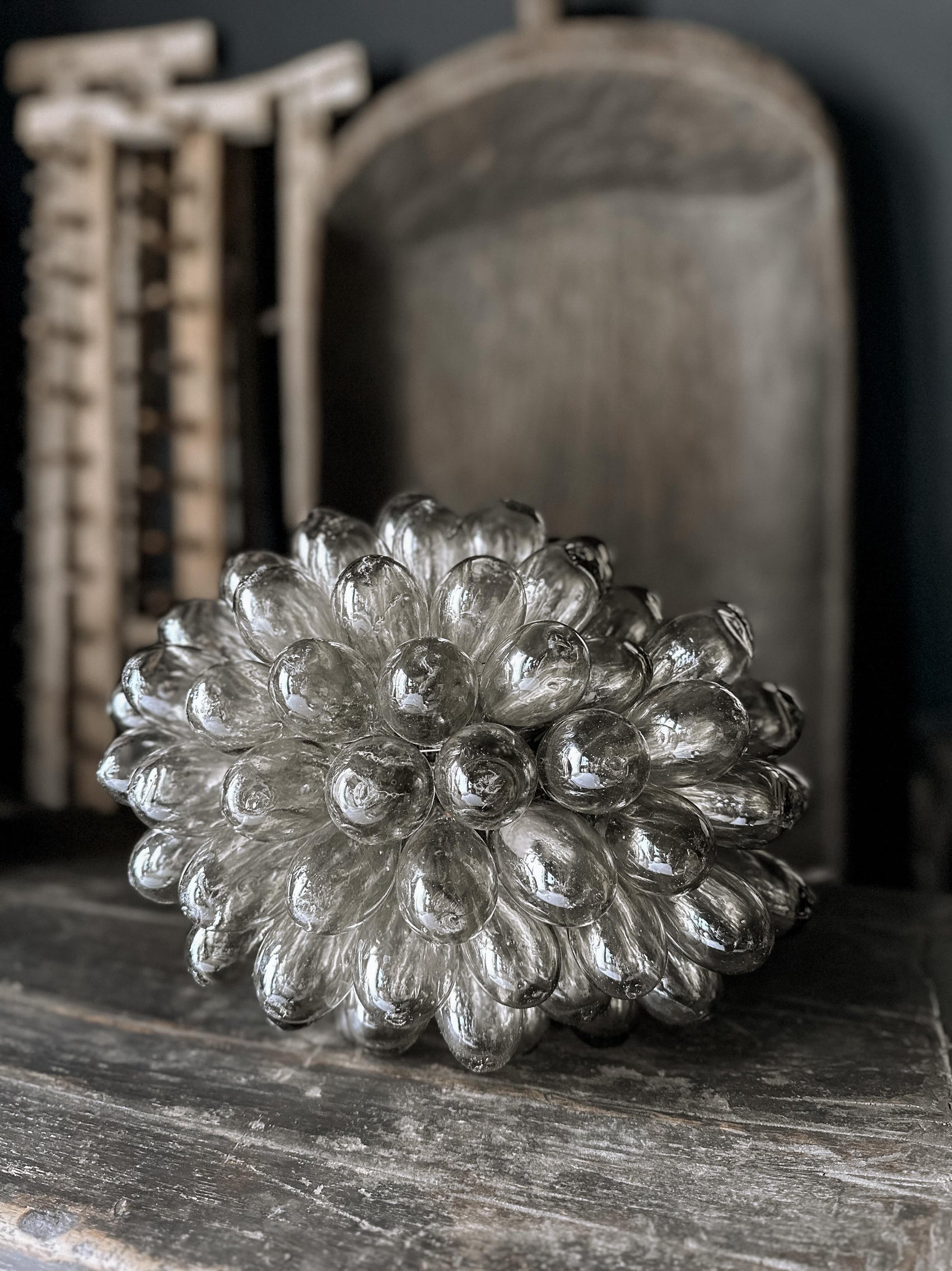 glass drops lamp grey  I small size