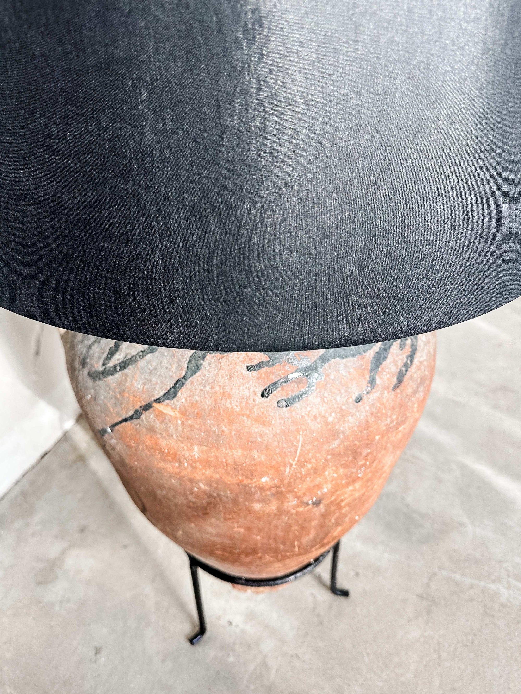 floor lamp antique olive pot & chintz