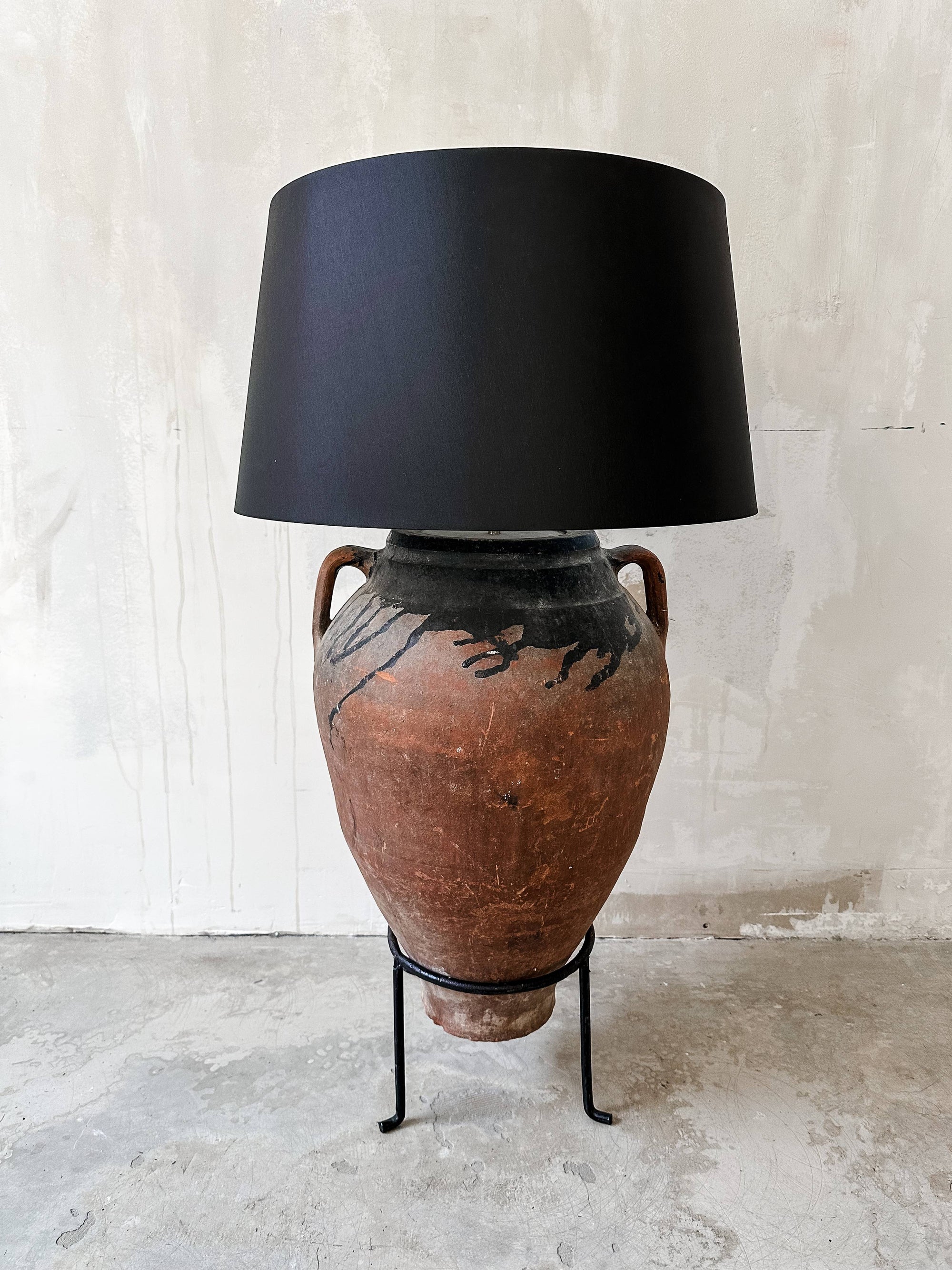floor lamp antique olive pot & chintz