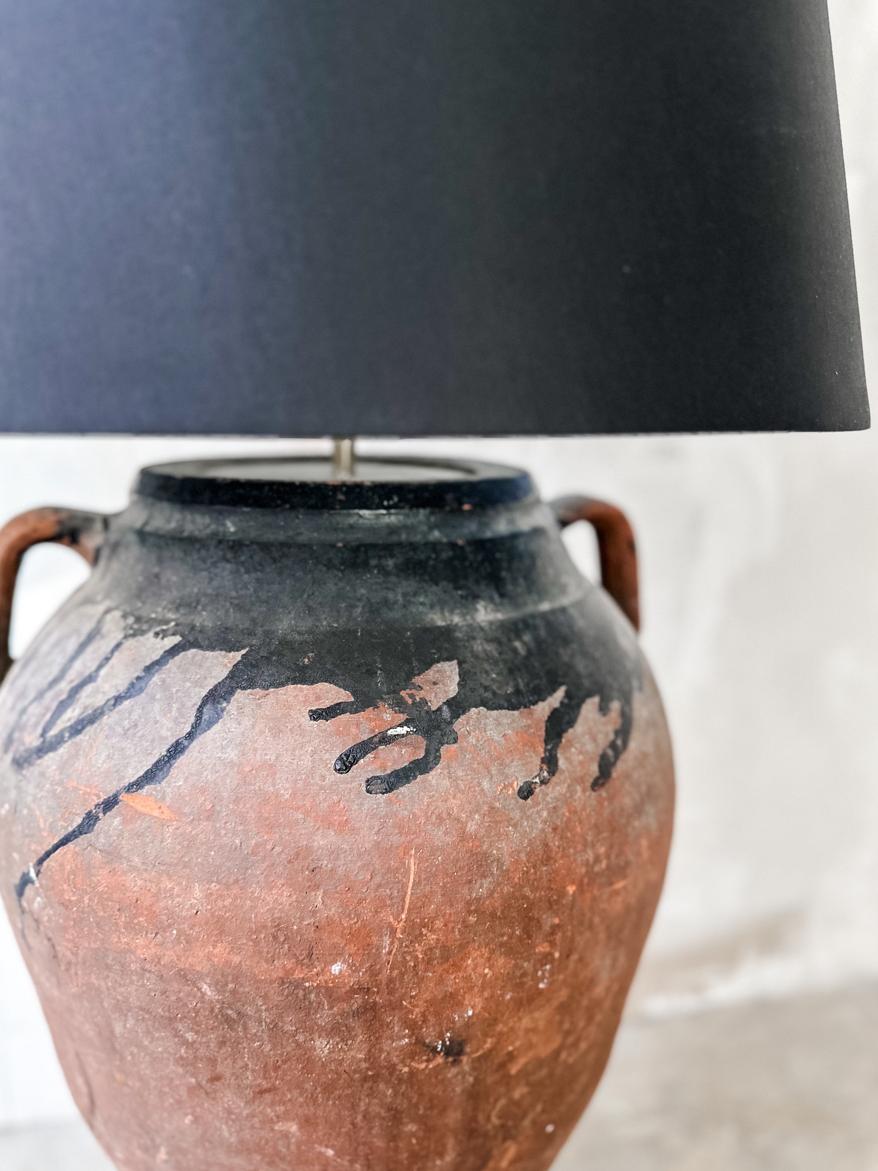 floor lamp antique olive pot & chintz