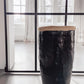 tall black glazed planter jar