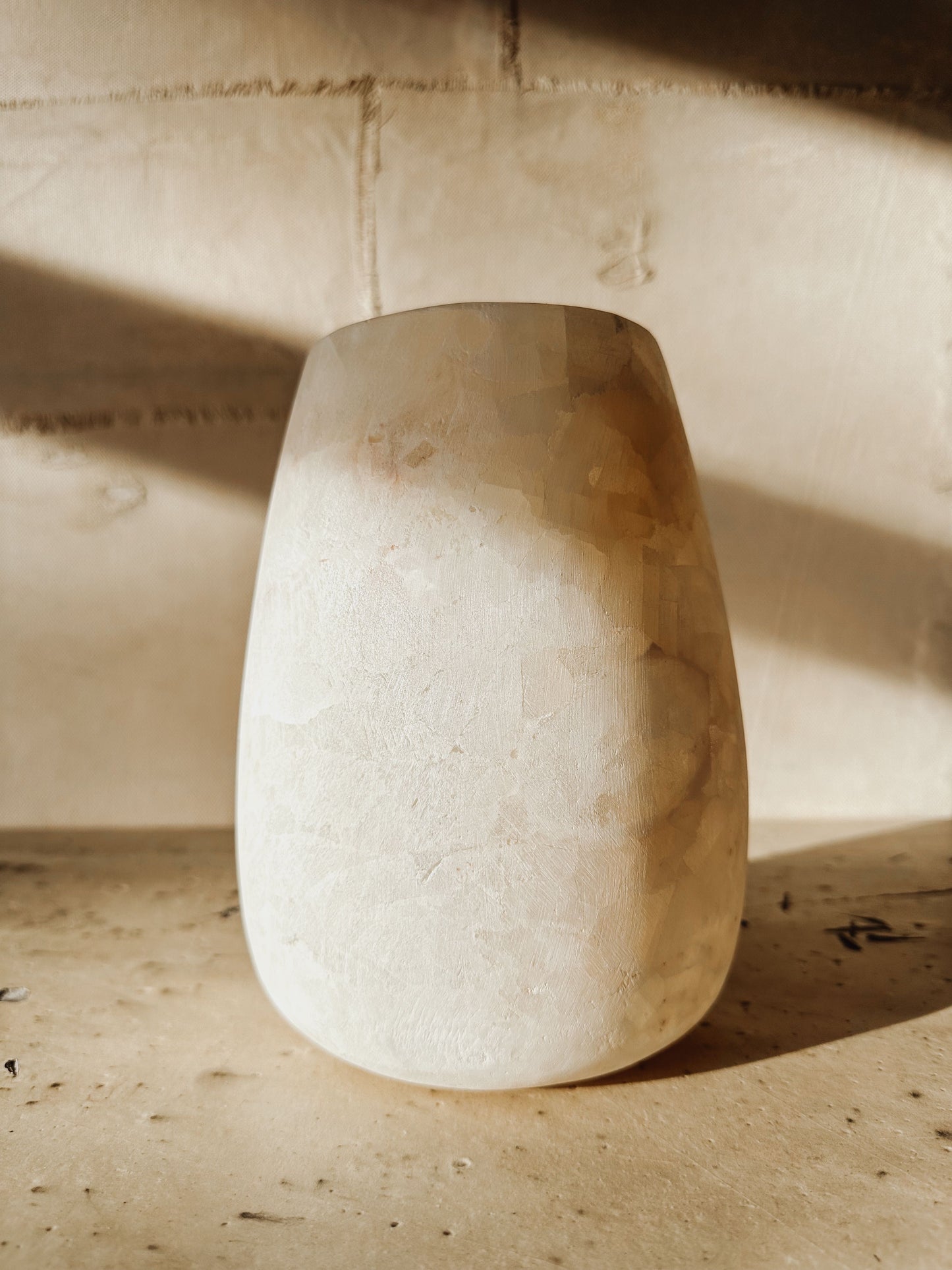 Egyptian alabaster candle holder