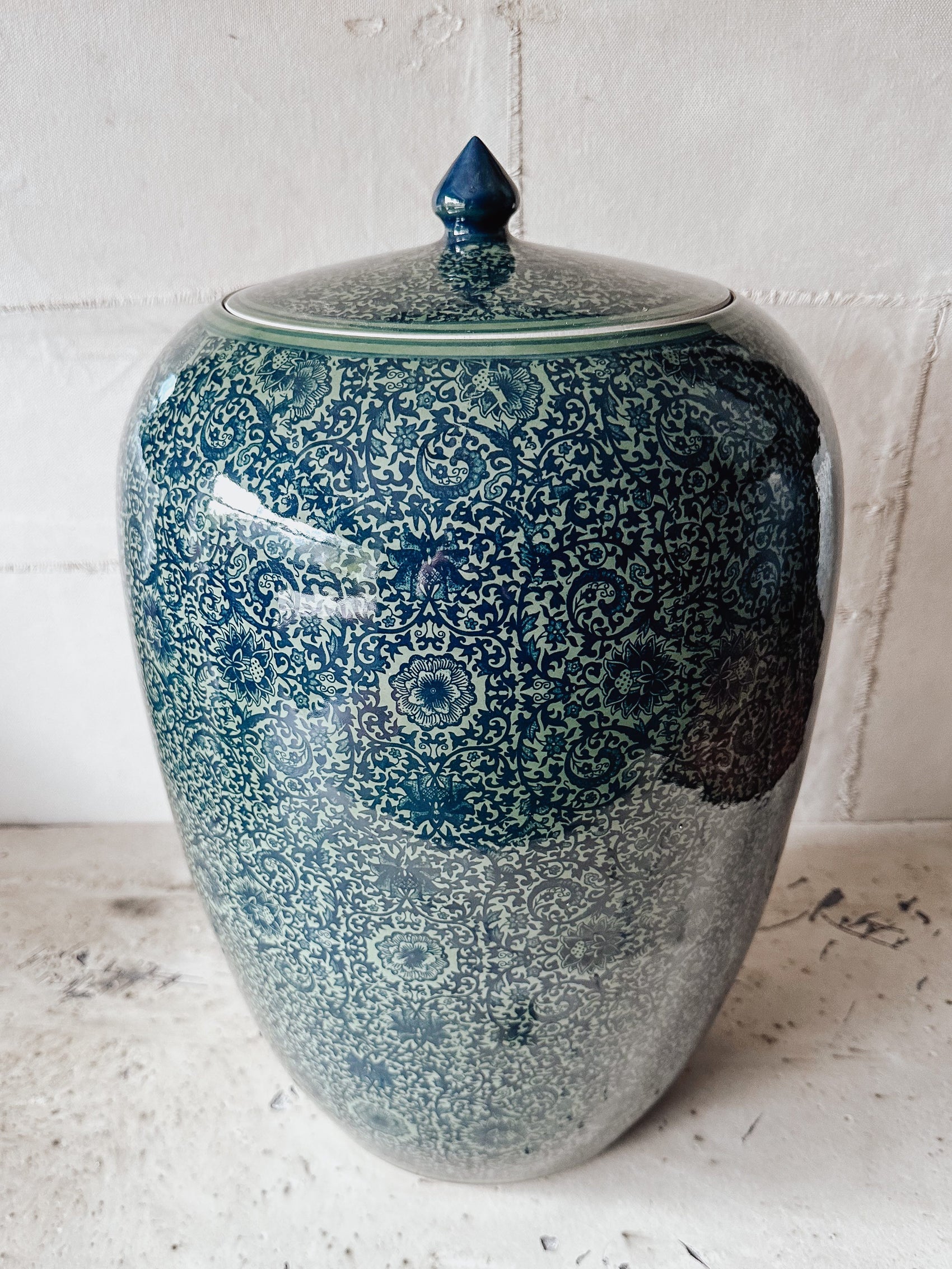 Porzellan Vase blau-grün