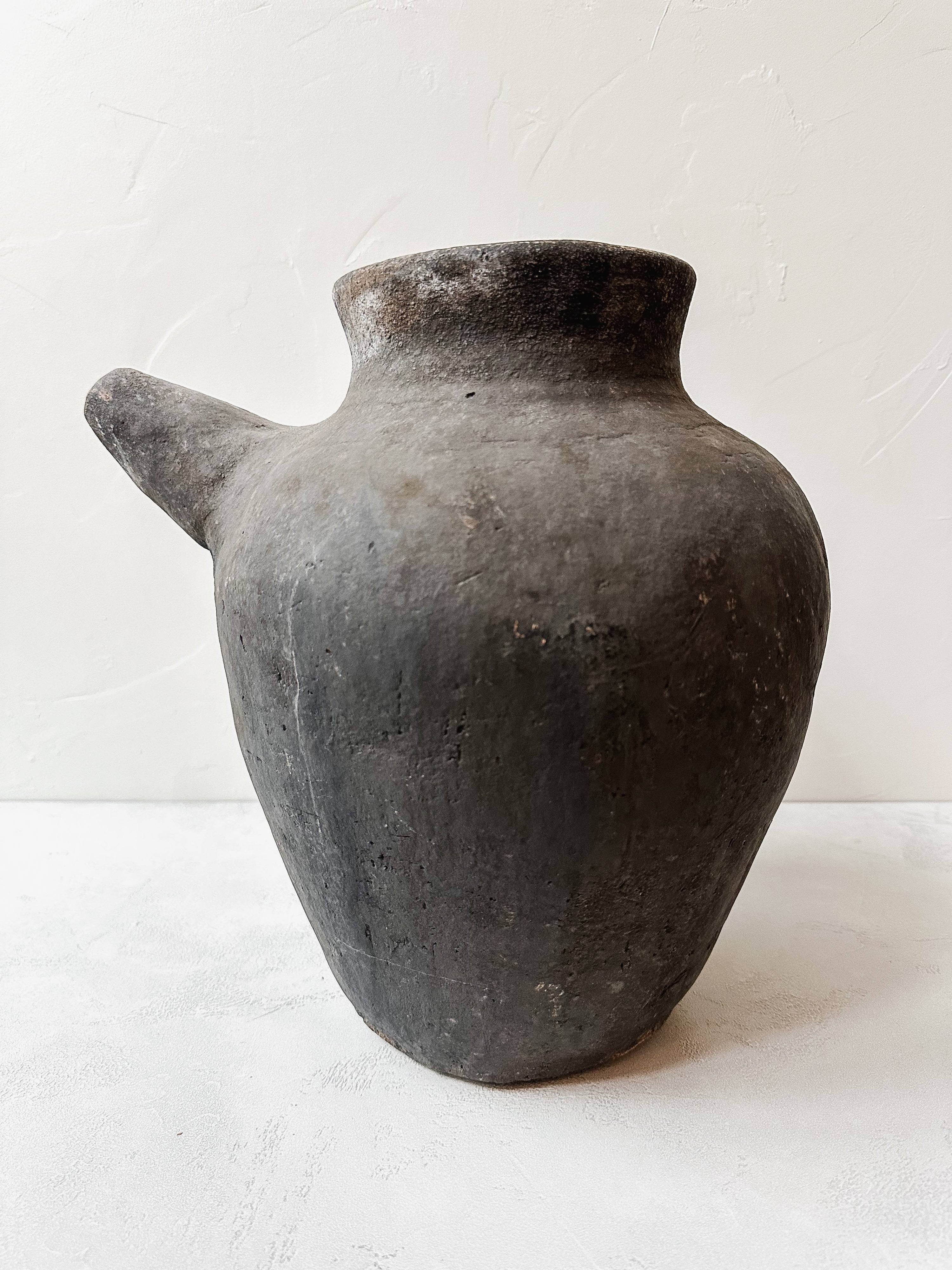 Old Indonesian water jar anthracite