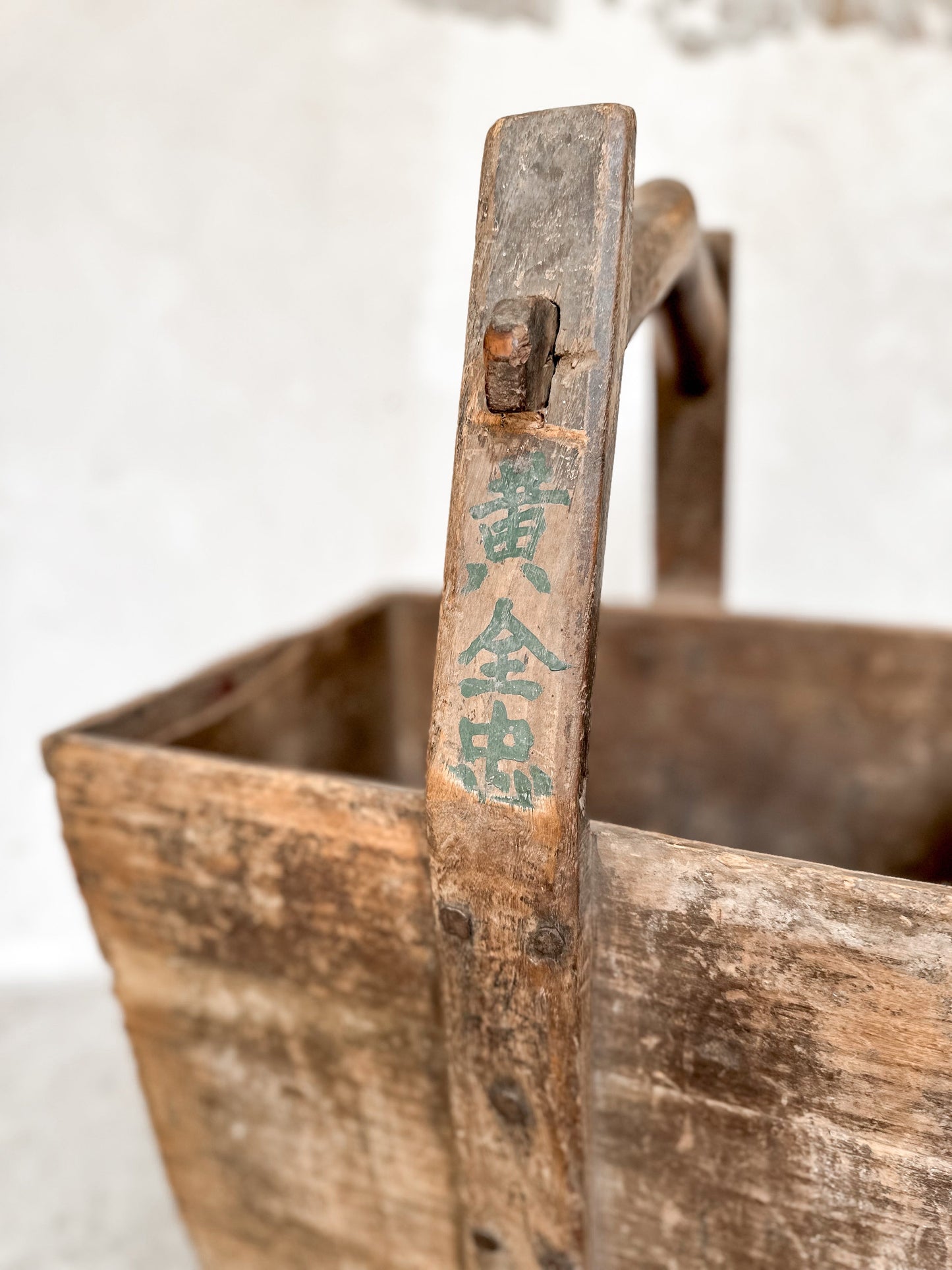 Antique large wooden bucket