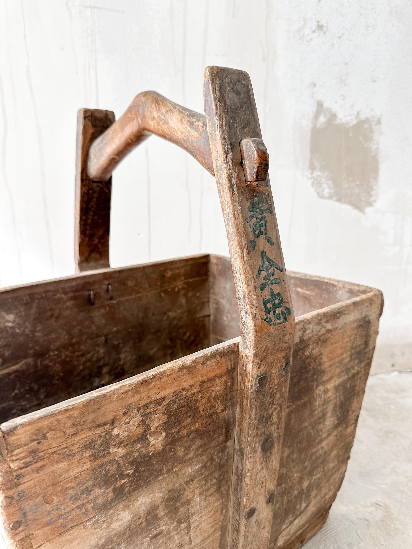 Antique large wooden bucket