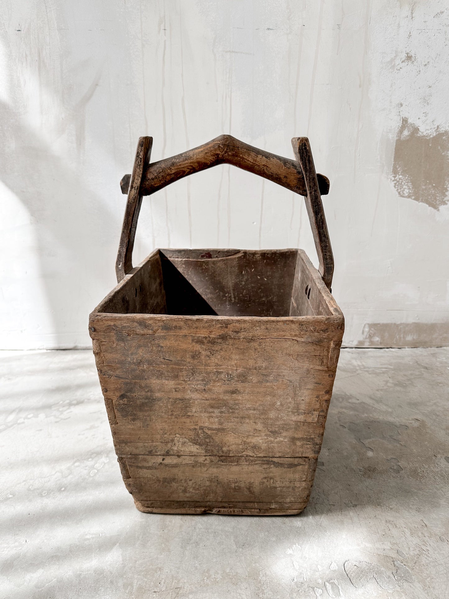 Antique large wooden bucket