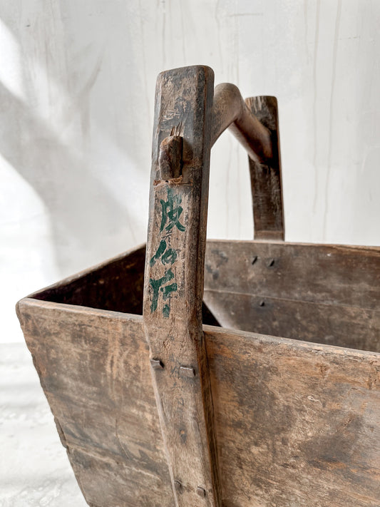 Antique large wooden bucket