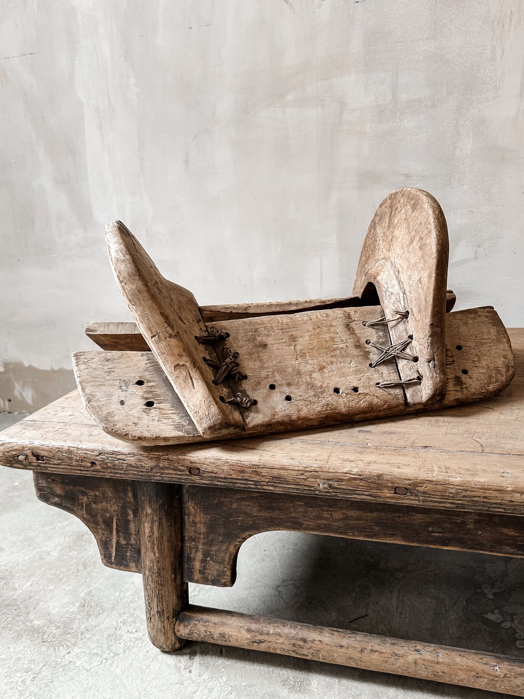 old wooden saddle