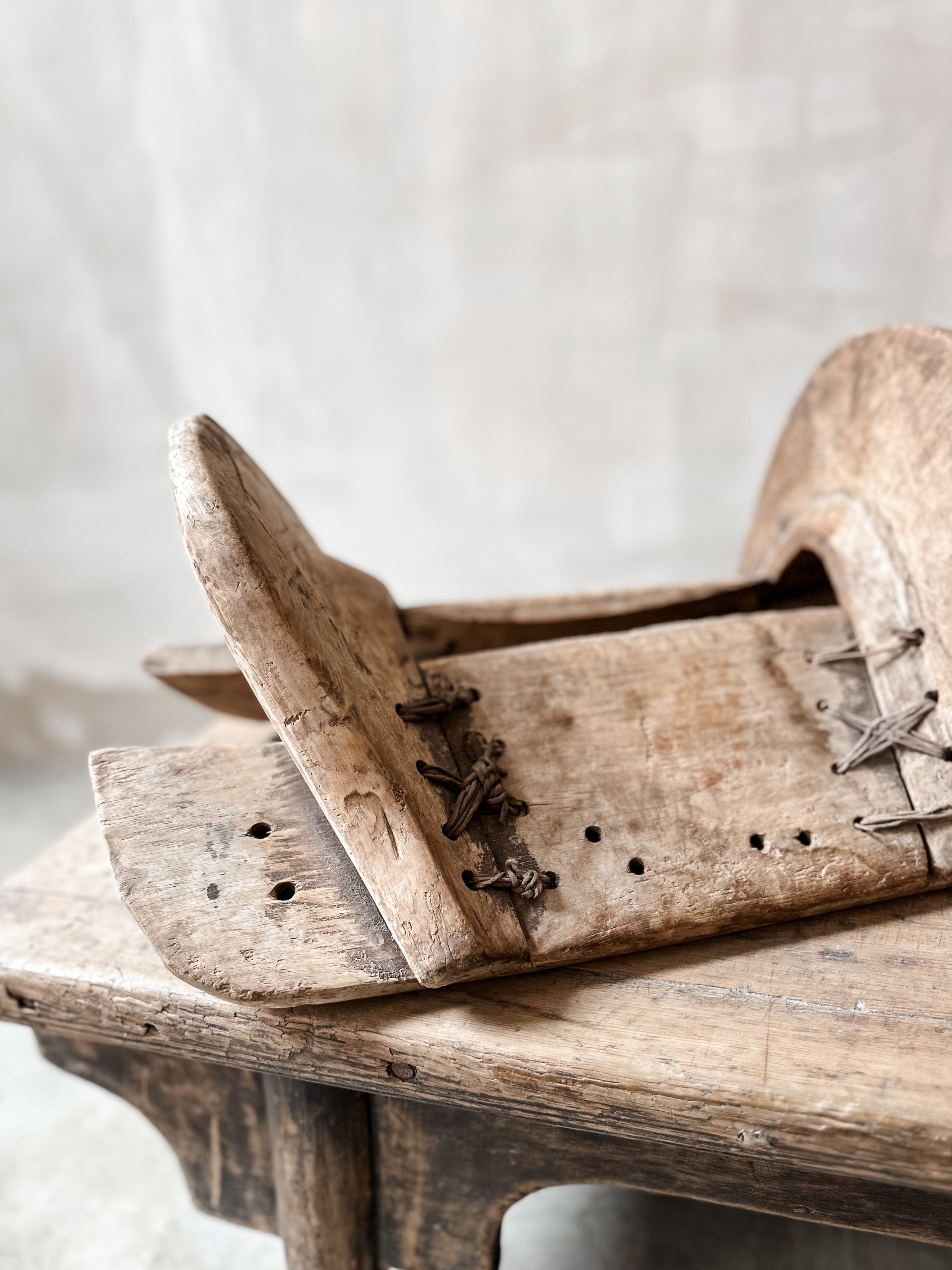 old wooden saddle