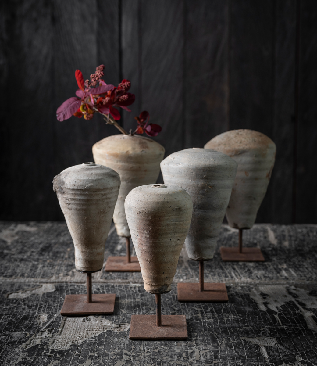 17c sumatra river bottle on stand