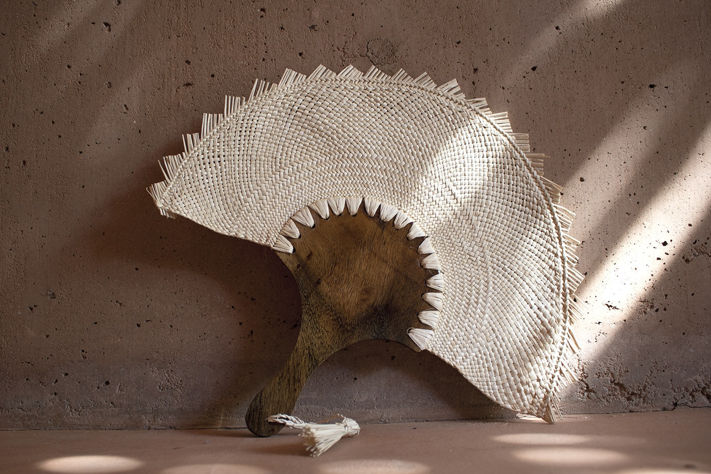 handwoven palm fan