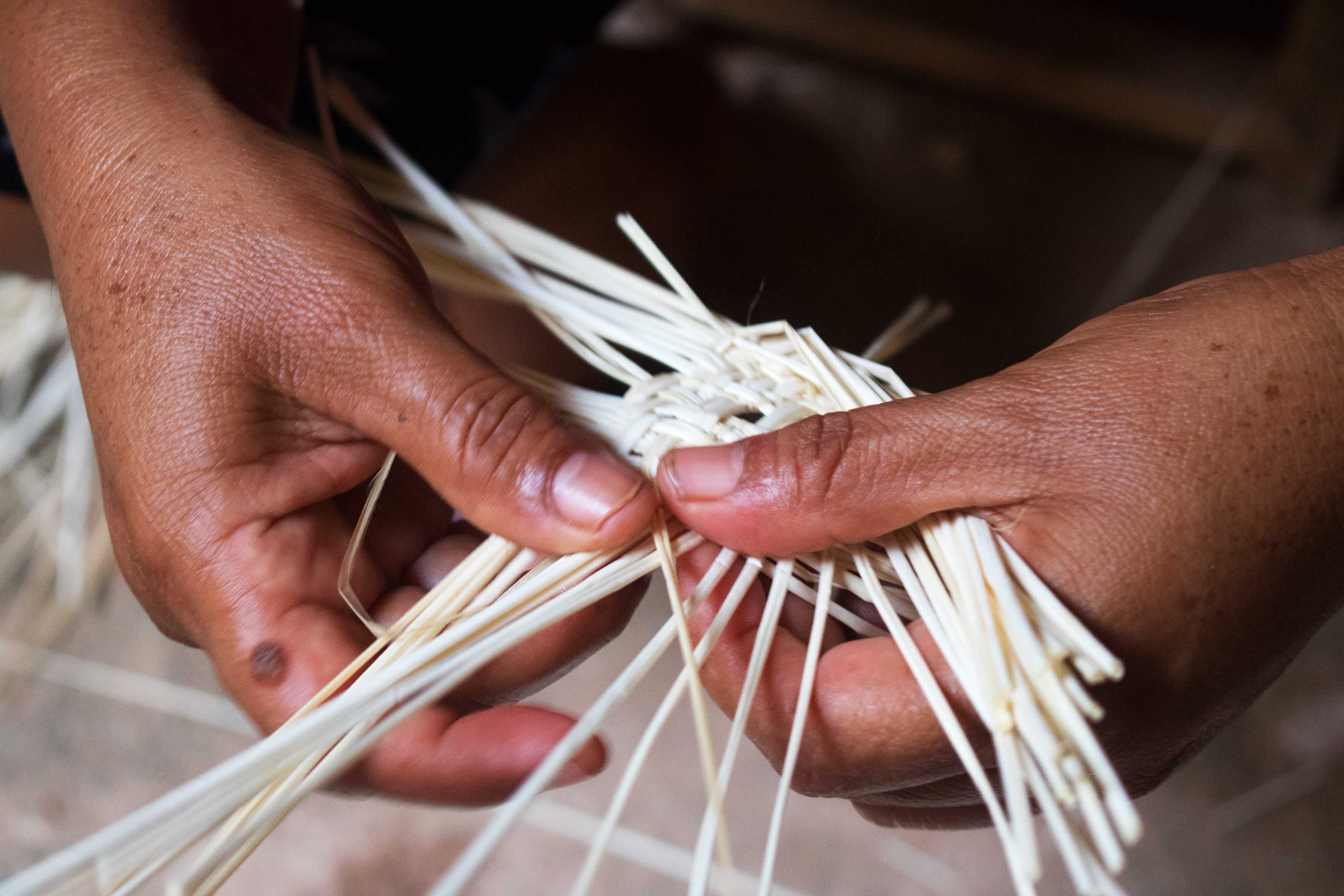 handwoven palm fan