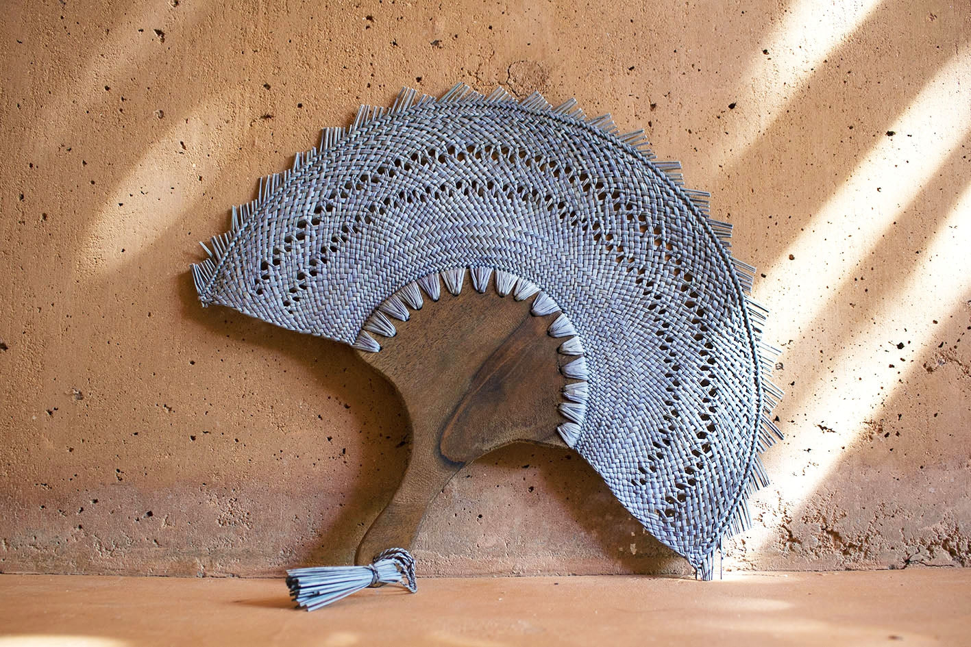 handwoven palm fan