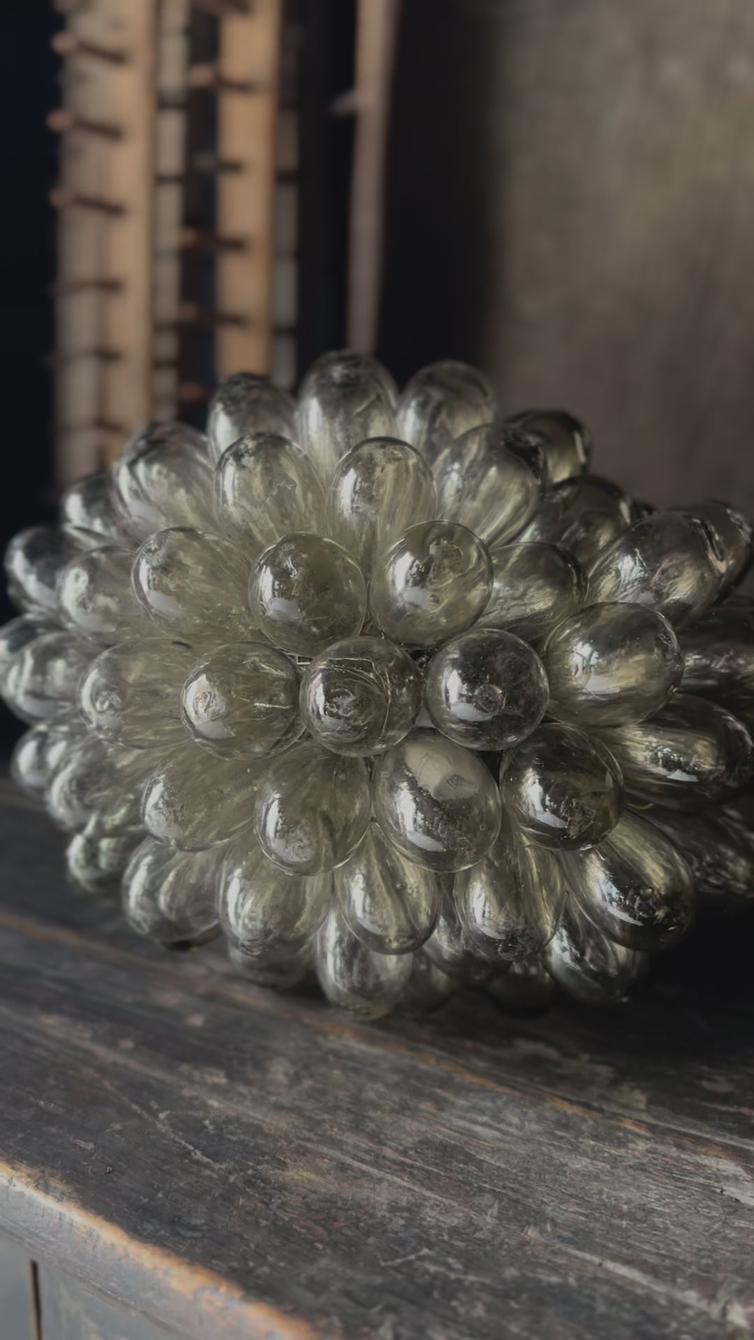 glass drops lamp grey  I small size