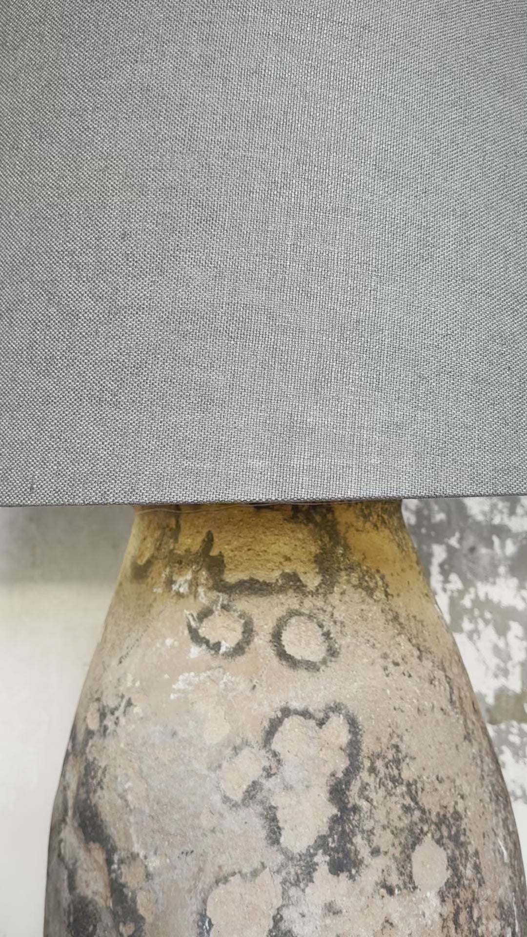 floor lamp antique olive pot & linen #2