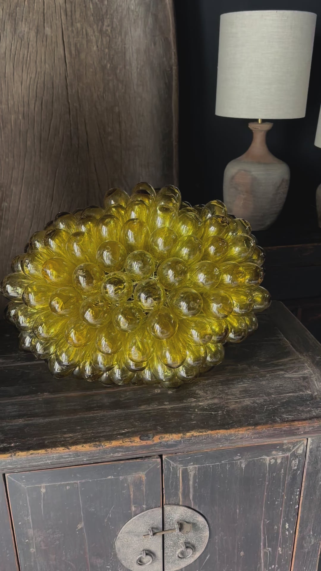 Glastropfen Lampe gelb I large size