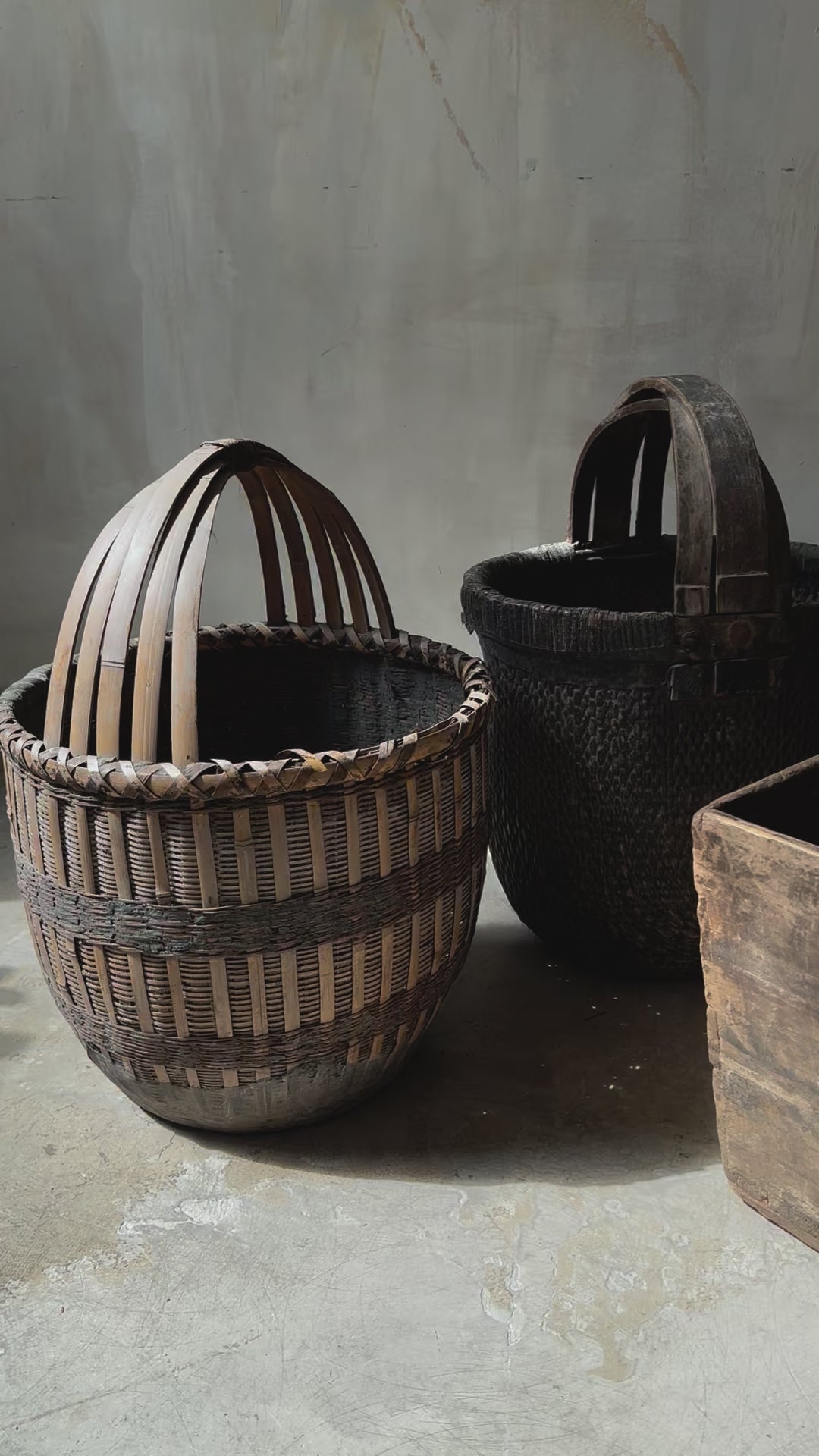 Old Chinese harvesting basket