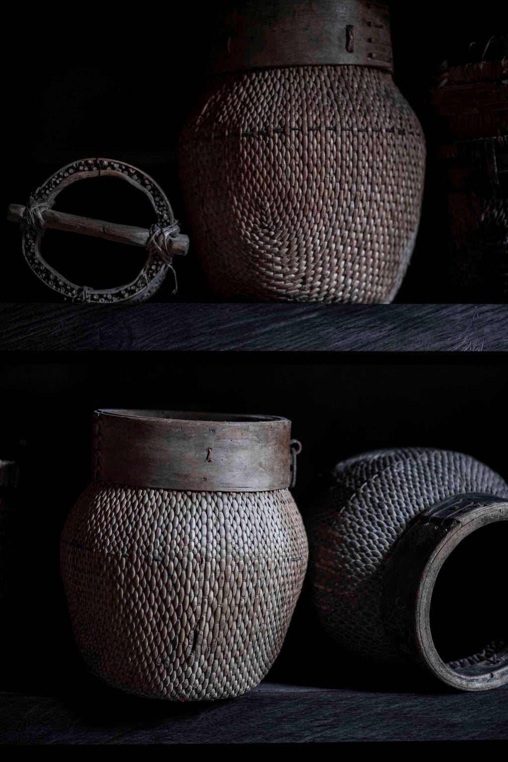 Old Chinese rattan basket
