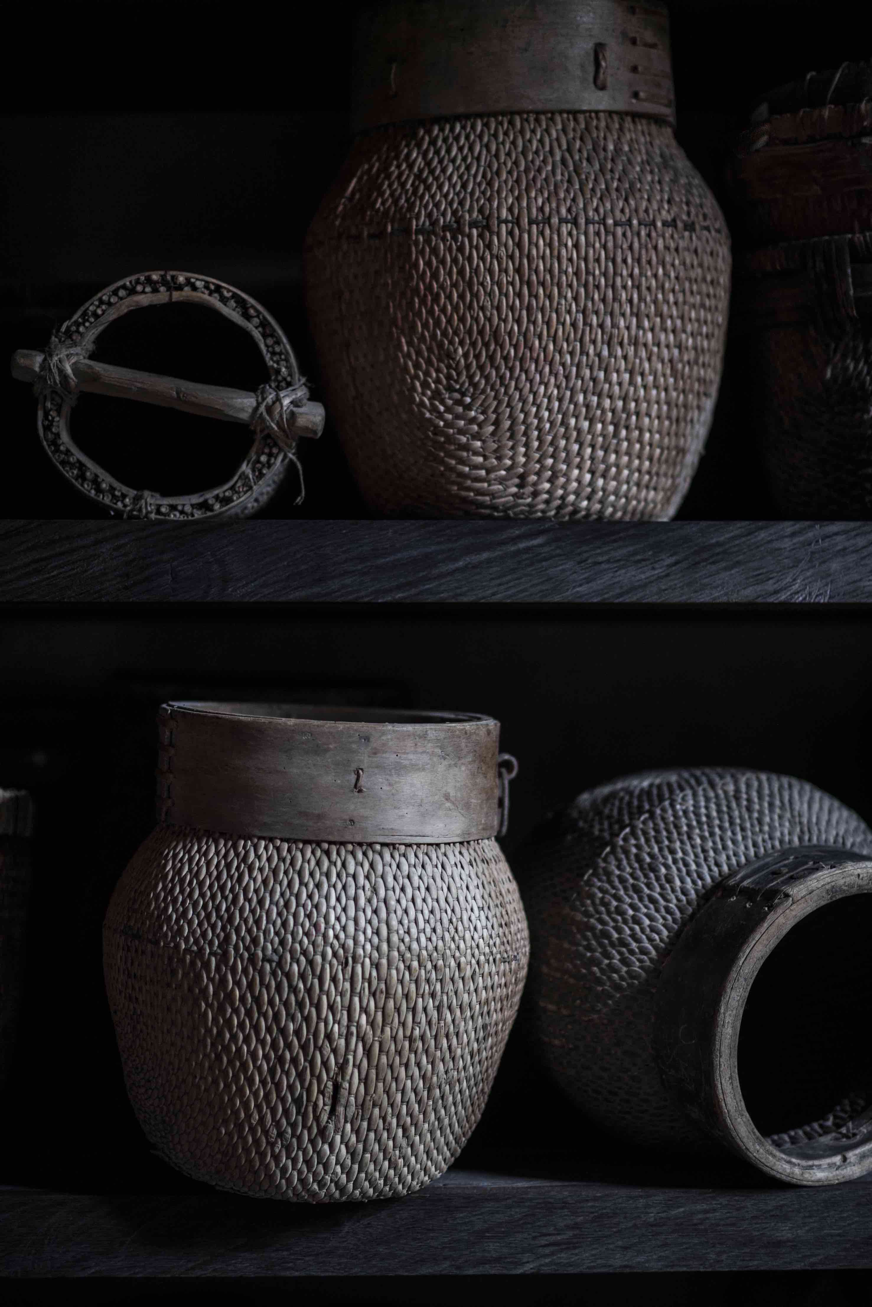 Old Chinese rattan basket
