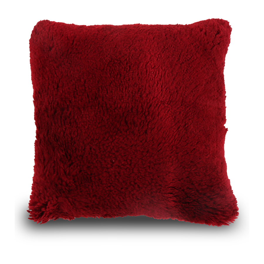 Red sheep wool cushion
