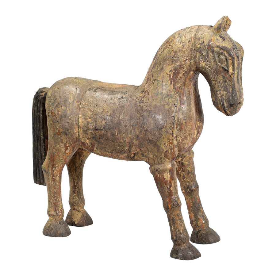 Old handmade wooden horse