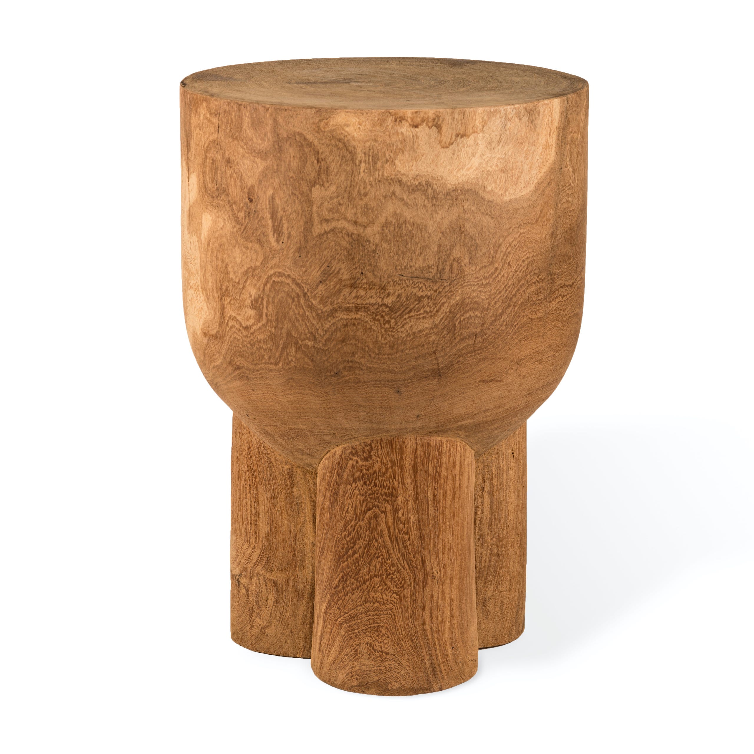 Solid wooden tripod stool