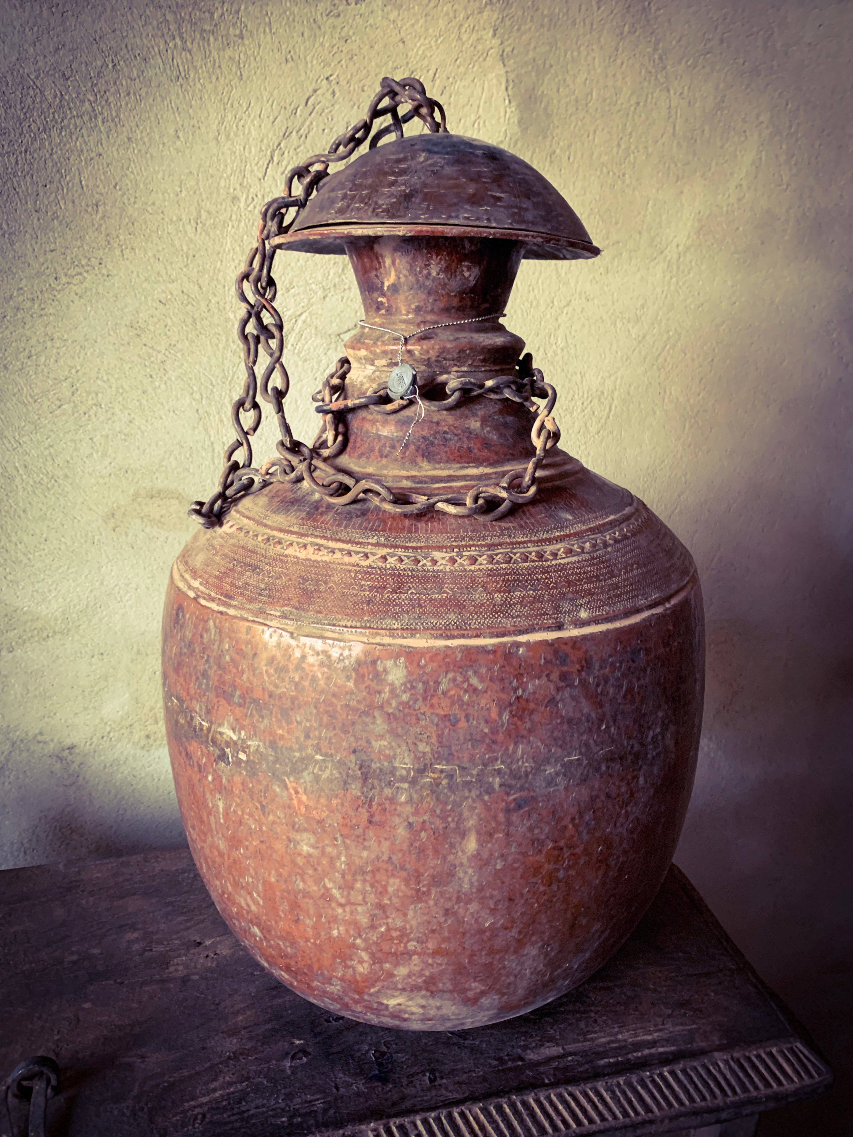 Copper jar with lid