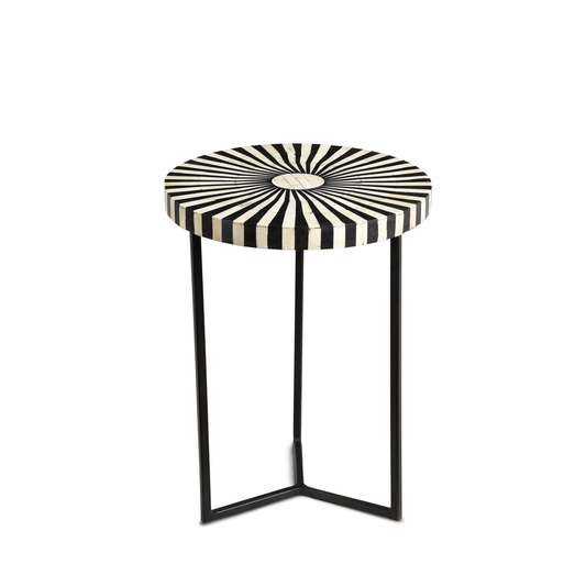 Bone inlay side table 3-legs