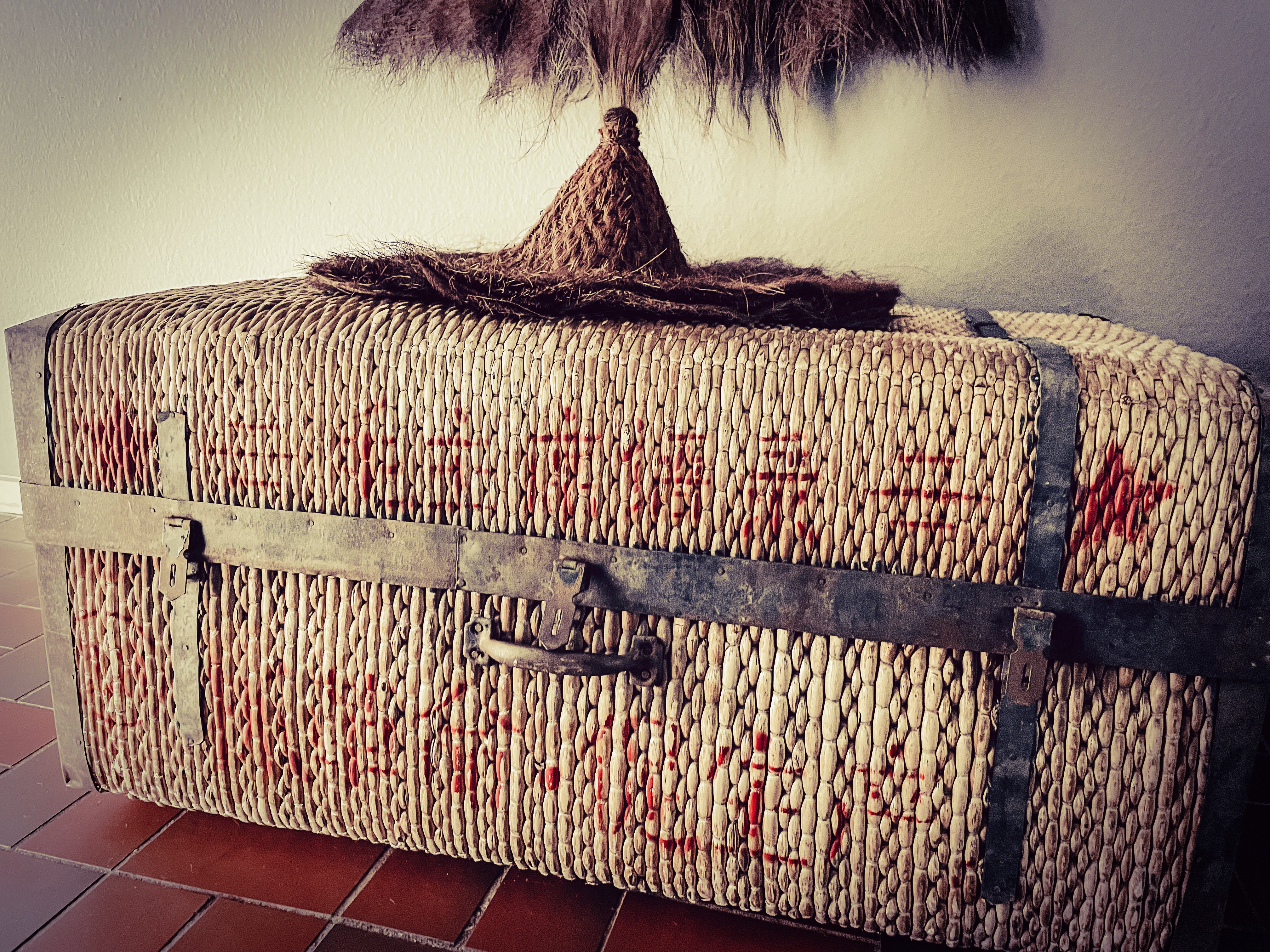 Vintage rattan chest
