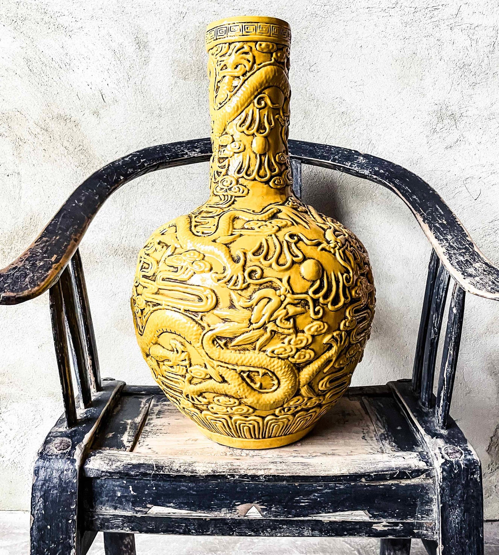 Floor vase bright yellow