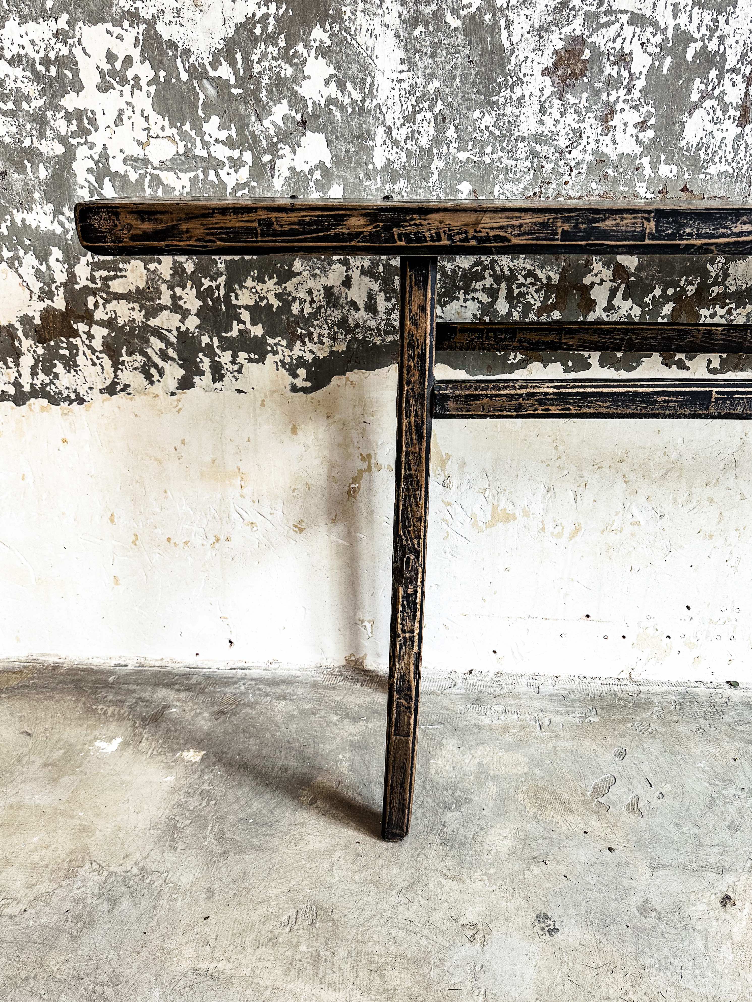 The antique black console table