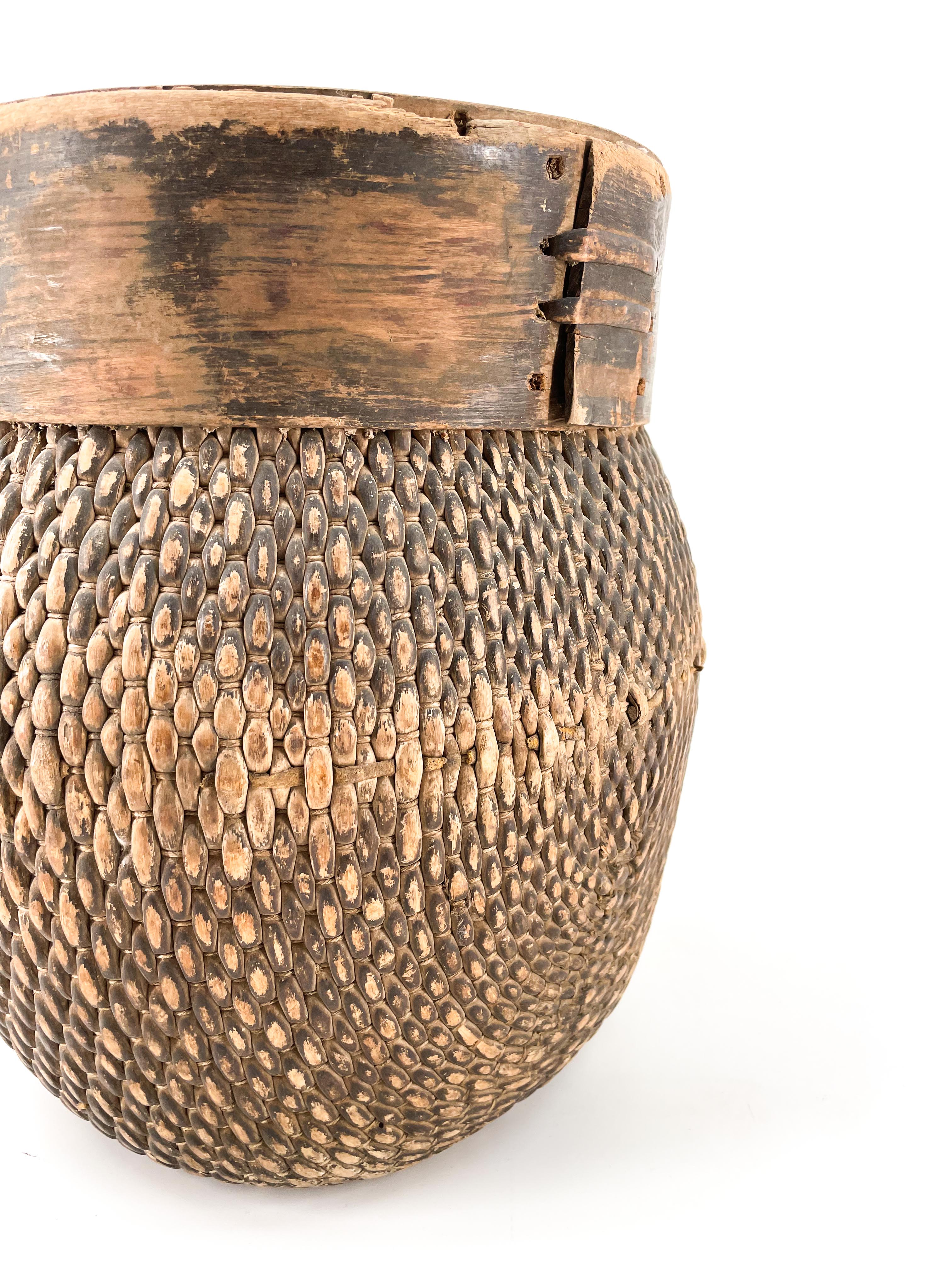 Old Chinese rattan basket
