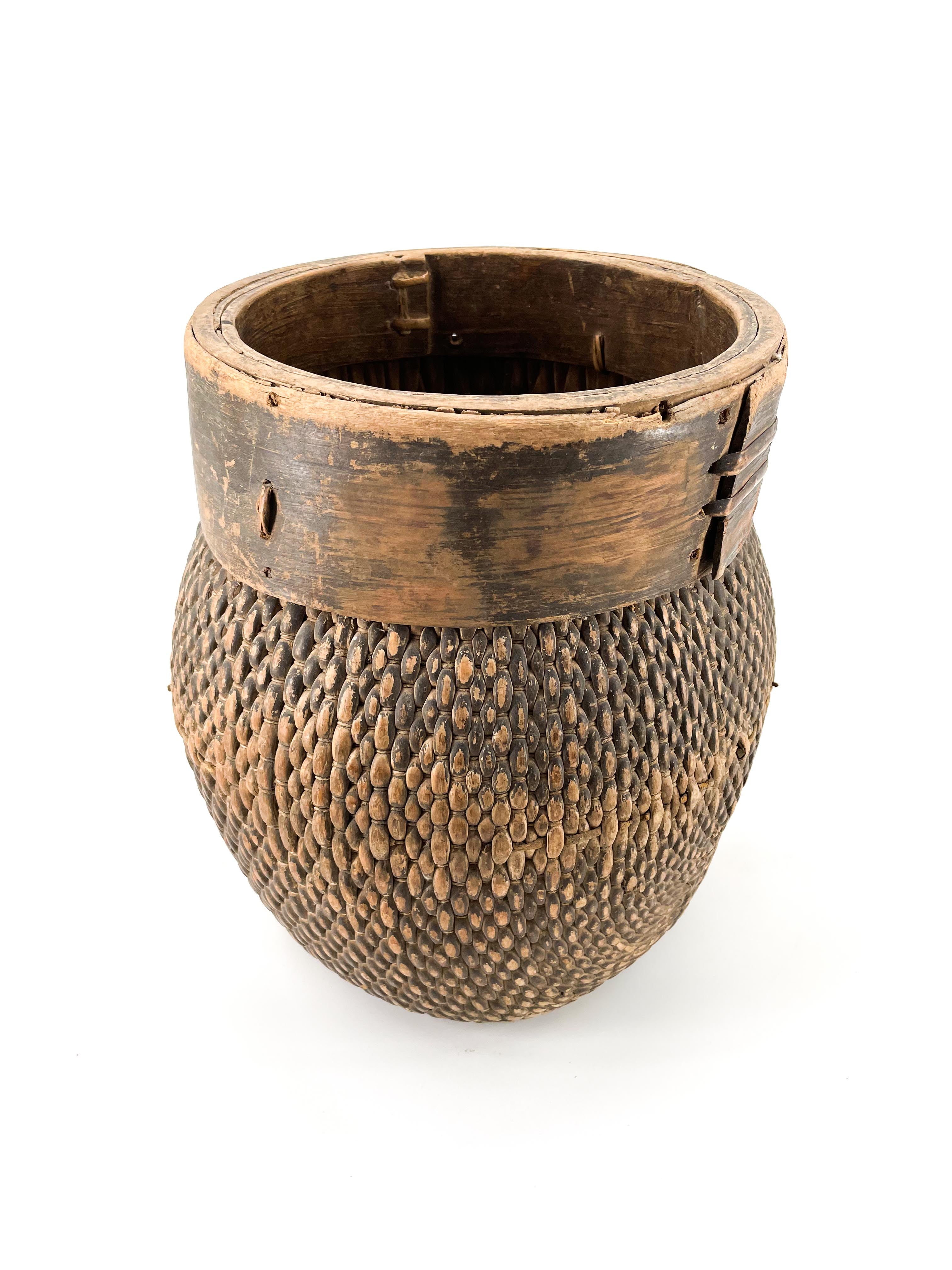 Old Chinese rattan basket